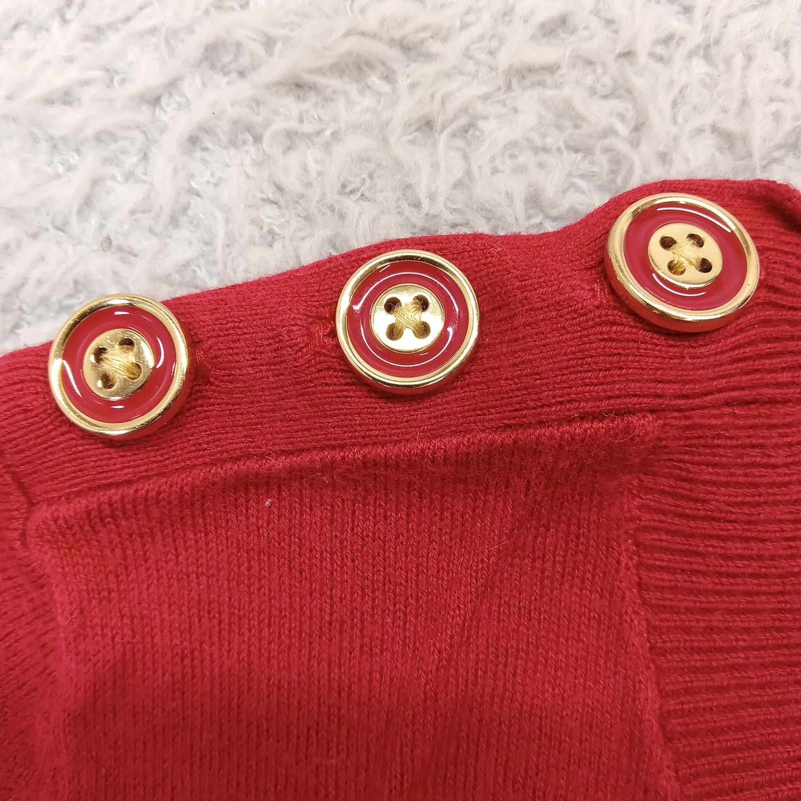 Banana Republic Banana Republic Sweater S Petite Women's Red Cotton Blend Size S / US 4 / IT 40 - 2 Thumbnail