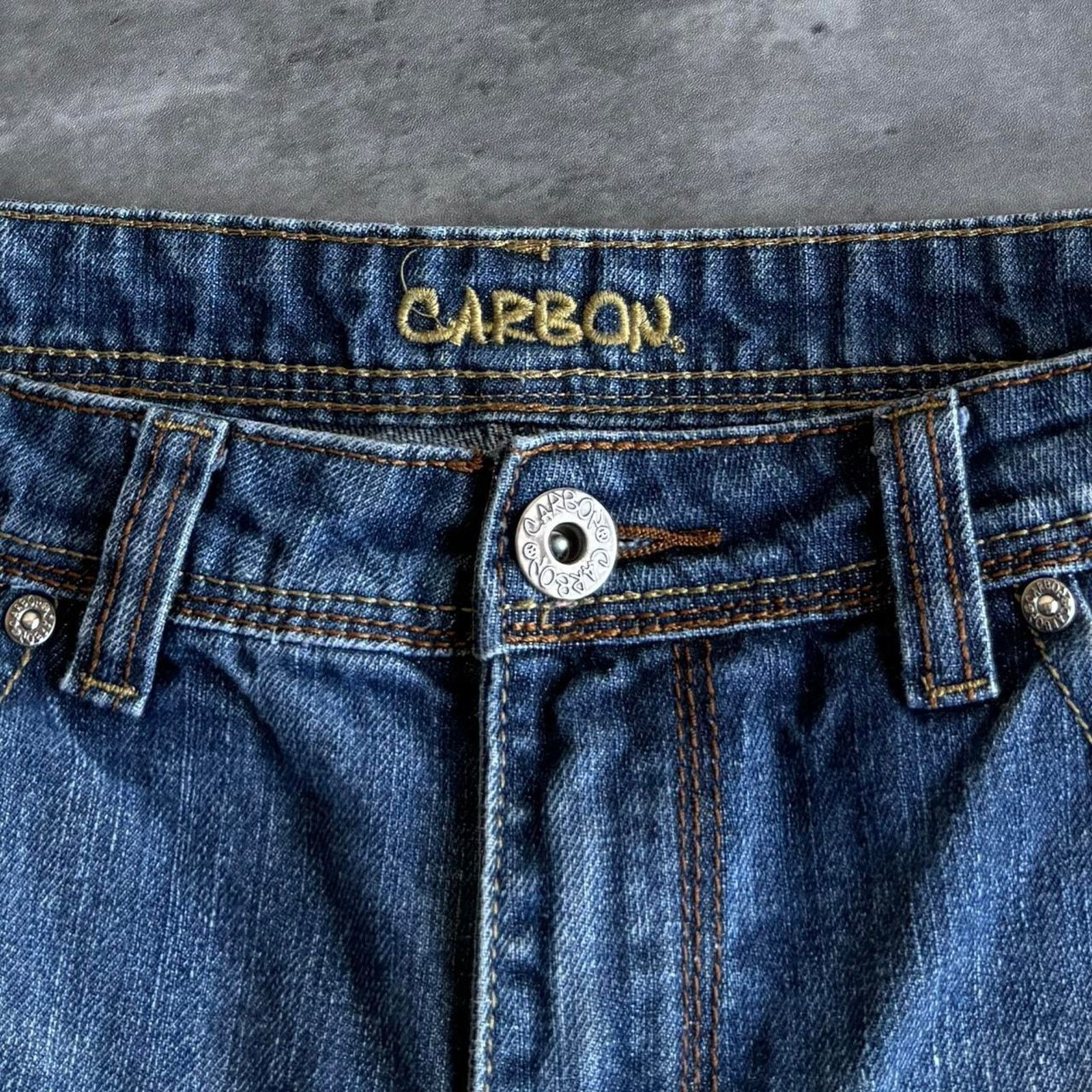 Carbon × Japanese Brand × Vintage Vintage Y2K Carbon Embroidered Baggy Grunge Opium Jeans Size US 33 - 4 Thumbnail