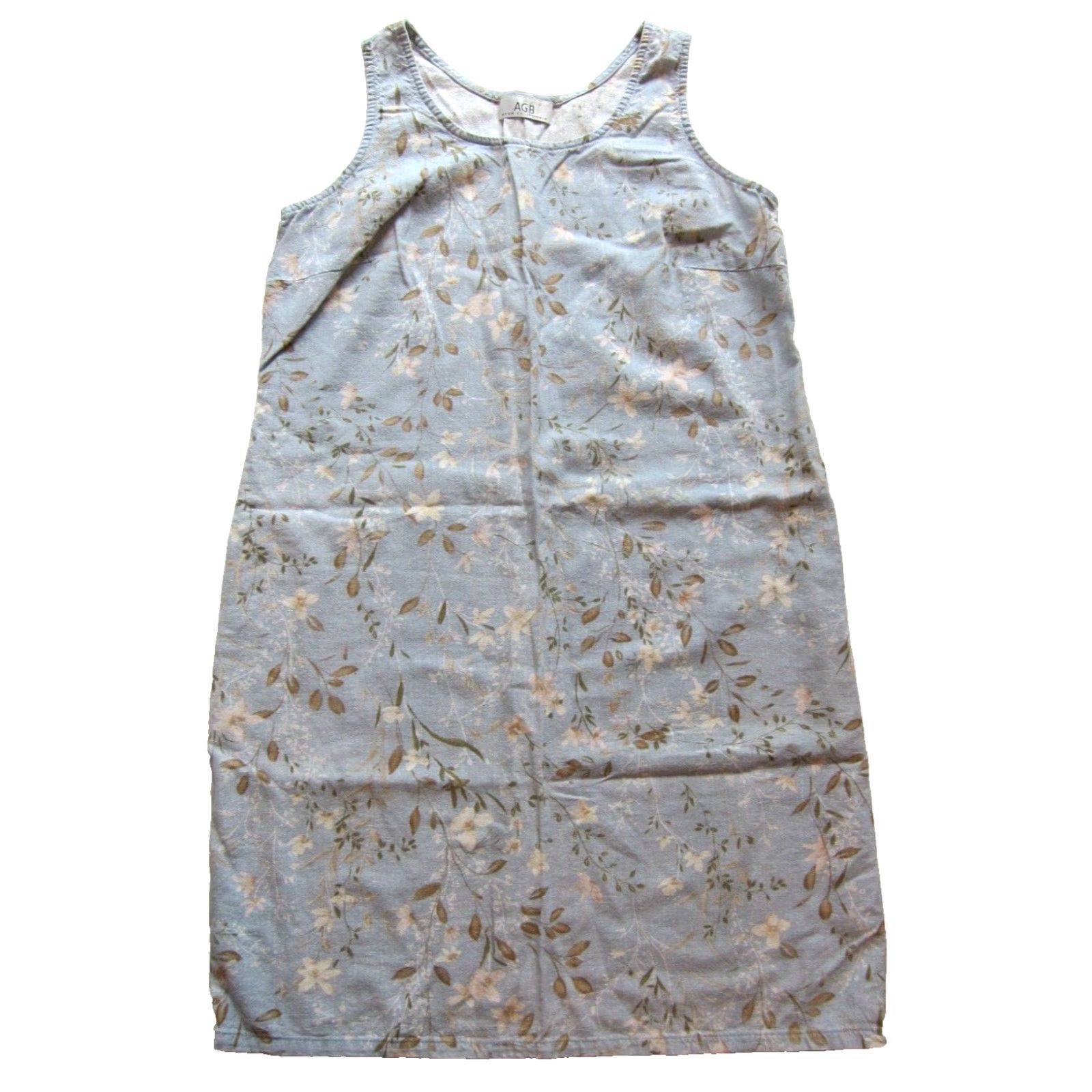 Vintage VINTAGE Byer California Cotton Blue Brown White Floral Tunic Tank Dress Med Size M / US 6-8 / IT 42-44 - 2 Thumbnail
