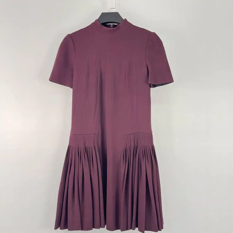 Dior Dior Summer Burgundy Short Sleeve Dress 0089 Size XXS / US 00 / IT 34 - 1 Thumbnail