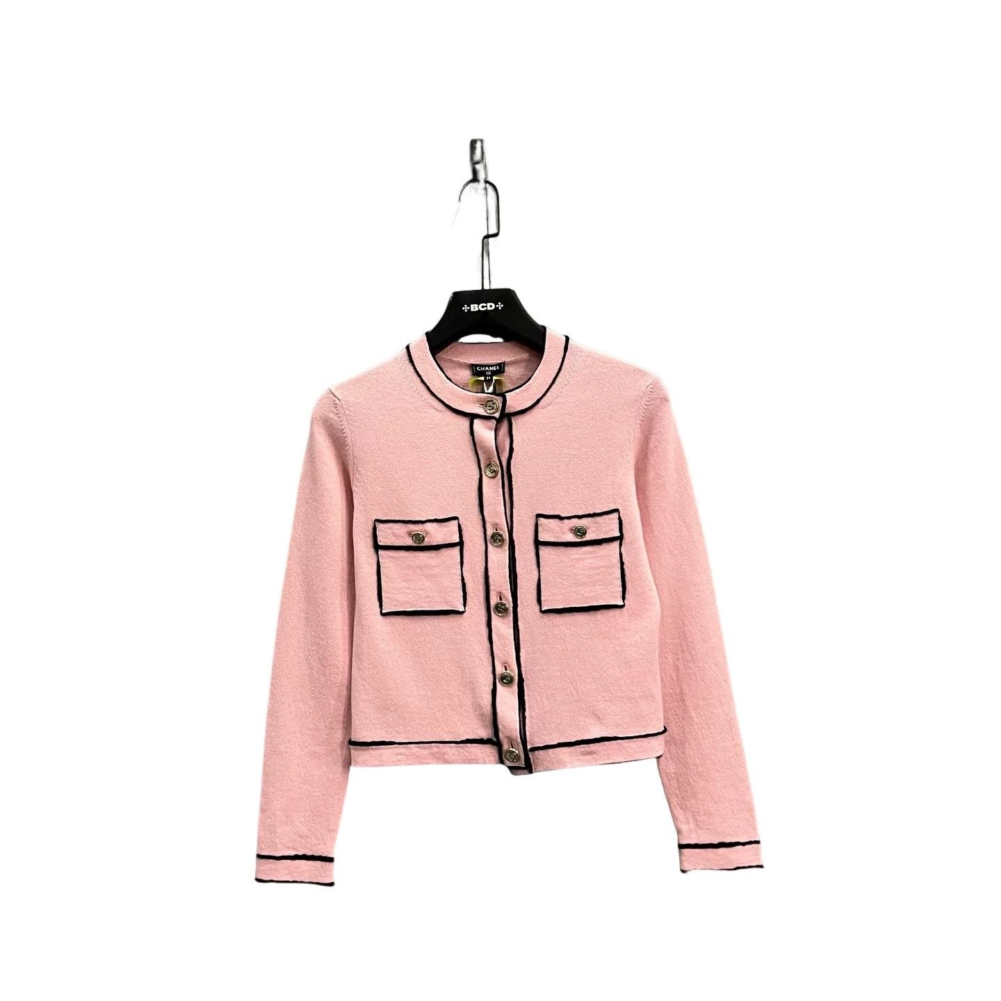 Chanel Chanel Pink Contrast Trim Knit Jacket 34 Size XS / US 0-2 / IT 36-38 - 1 Thumbnail