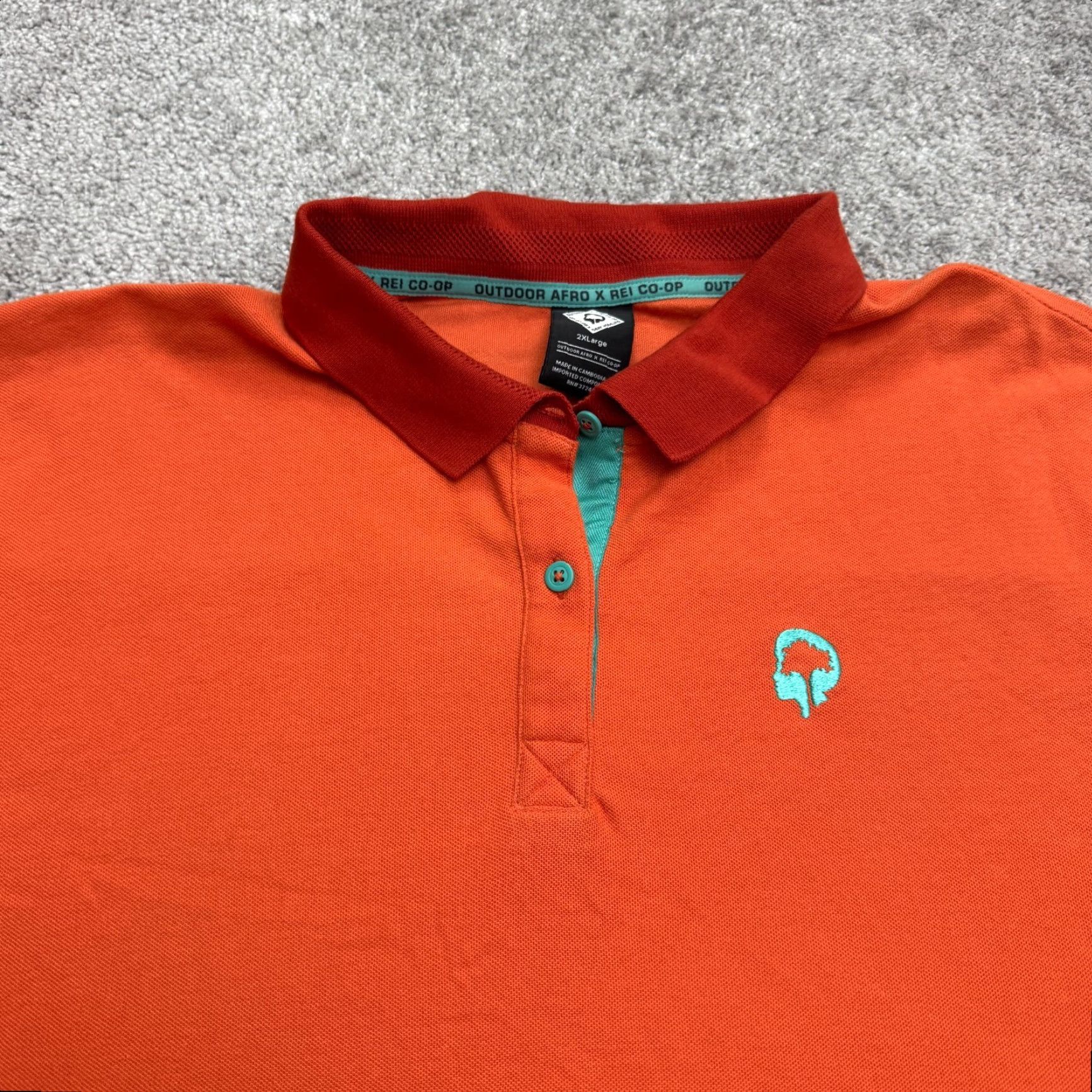 Vintage REI Shirt Mens 2XL Orange Outdoor Casual Polo Afro Co-Op Size US XXL / EU 58 / 5 - 3 Thumbnail