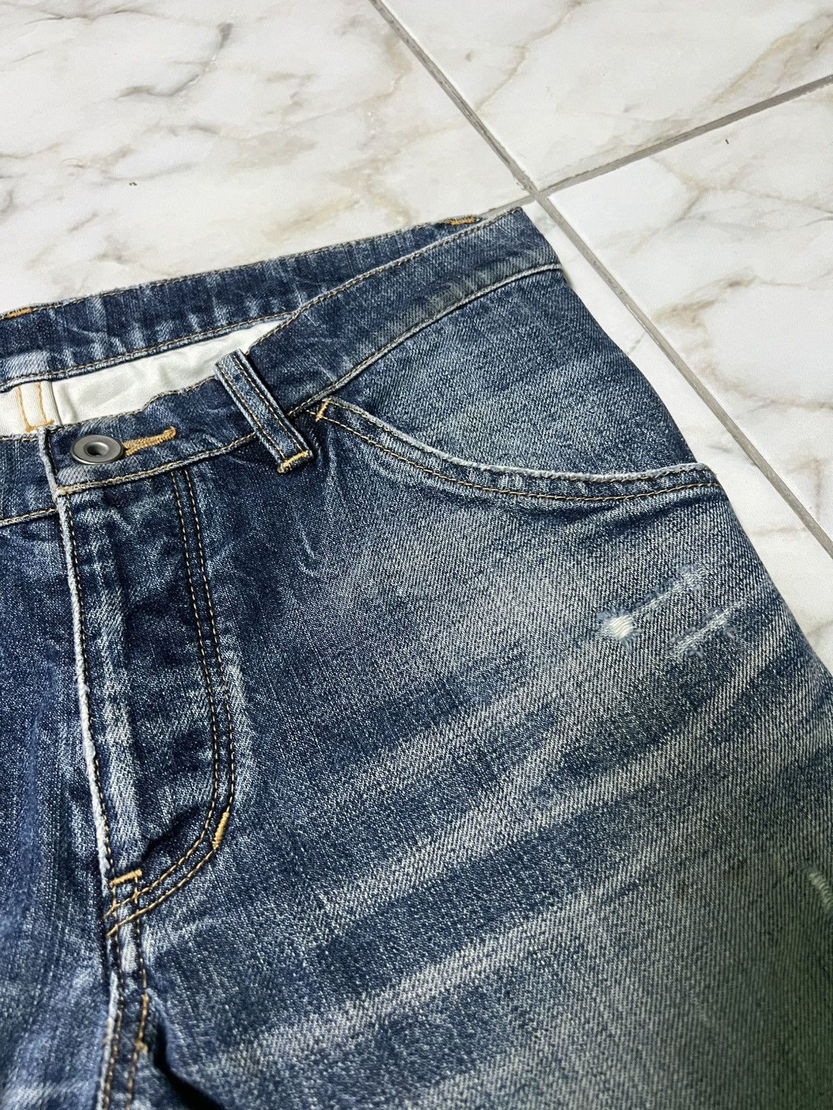Attachment × If Six Was Nine × PPFM 💥Insane 90’s Japanese Attachment Curved Distress Flare Jean Size US 30 / EU 46 - 8 Thumbnail