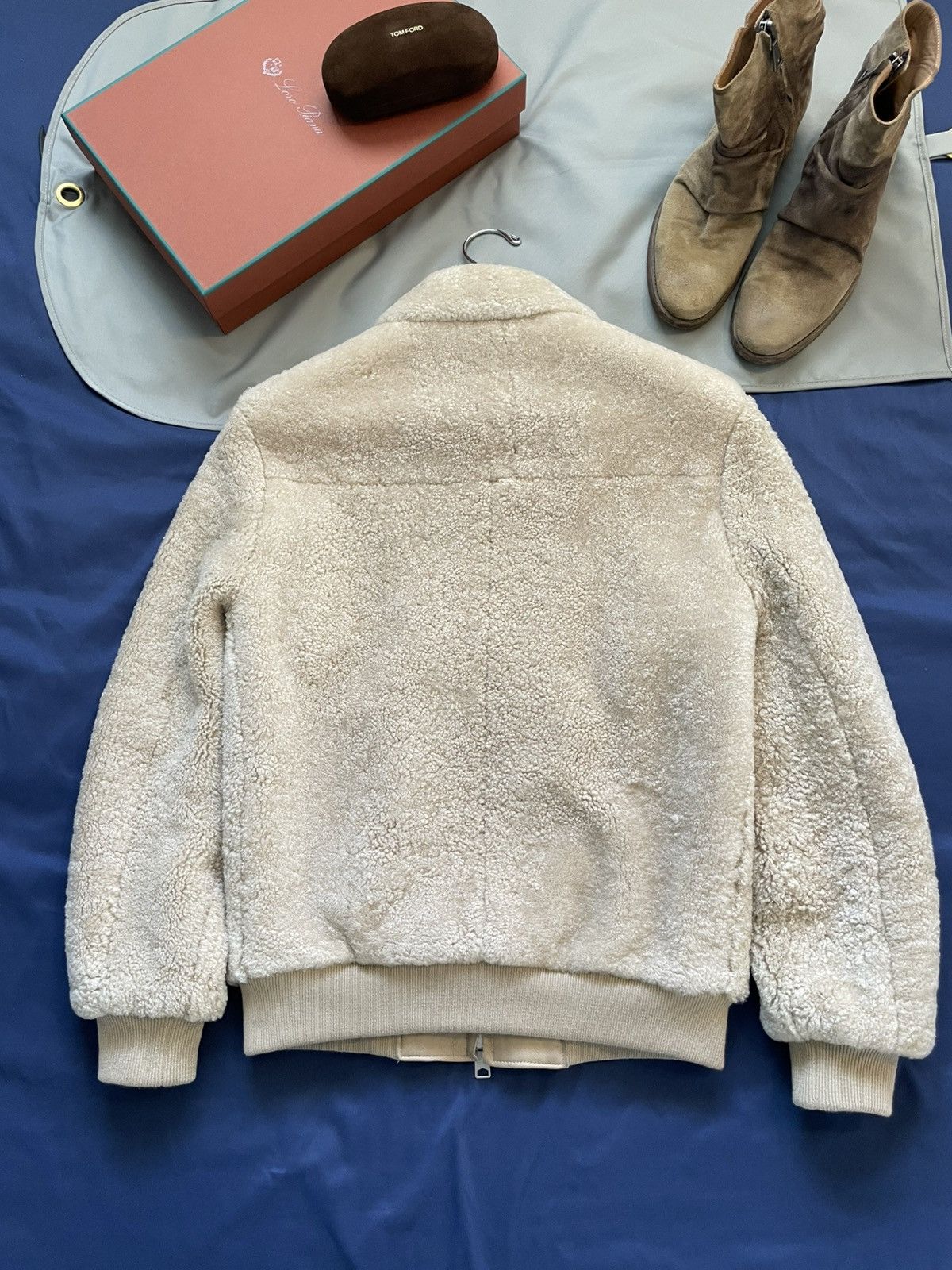 Allsaints Allsaints Charlie Shearling Leather Bomber Jacket XS Beige Size US XS / EU 42 / 0 - 16 Thumbnail