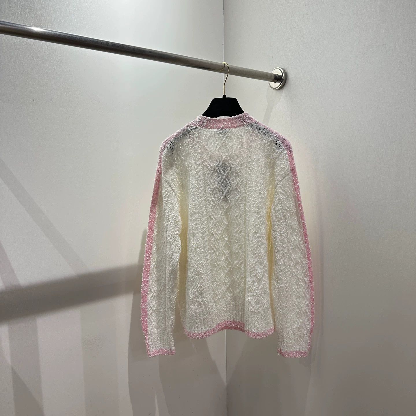 Chanel Chanel may702 24P Pink White Knit Sweater 38 Cotton Size S / US 4 / IT 40 - 2 Thumbnail