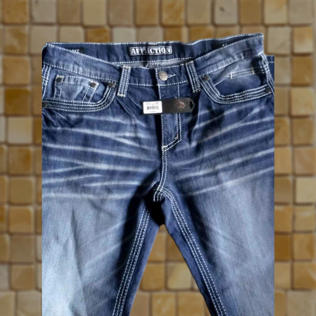 Affliction AFFLICTION JEANS BLUE 42 34 RINGO SKULL BUTTONS BLUE JEANS MENS Size US 42 / EU 58 - 1 Preview