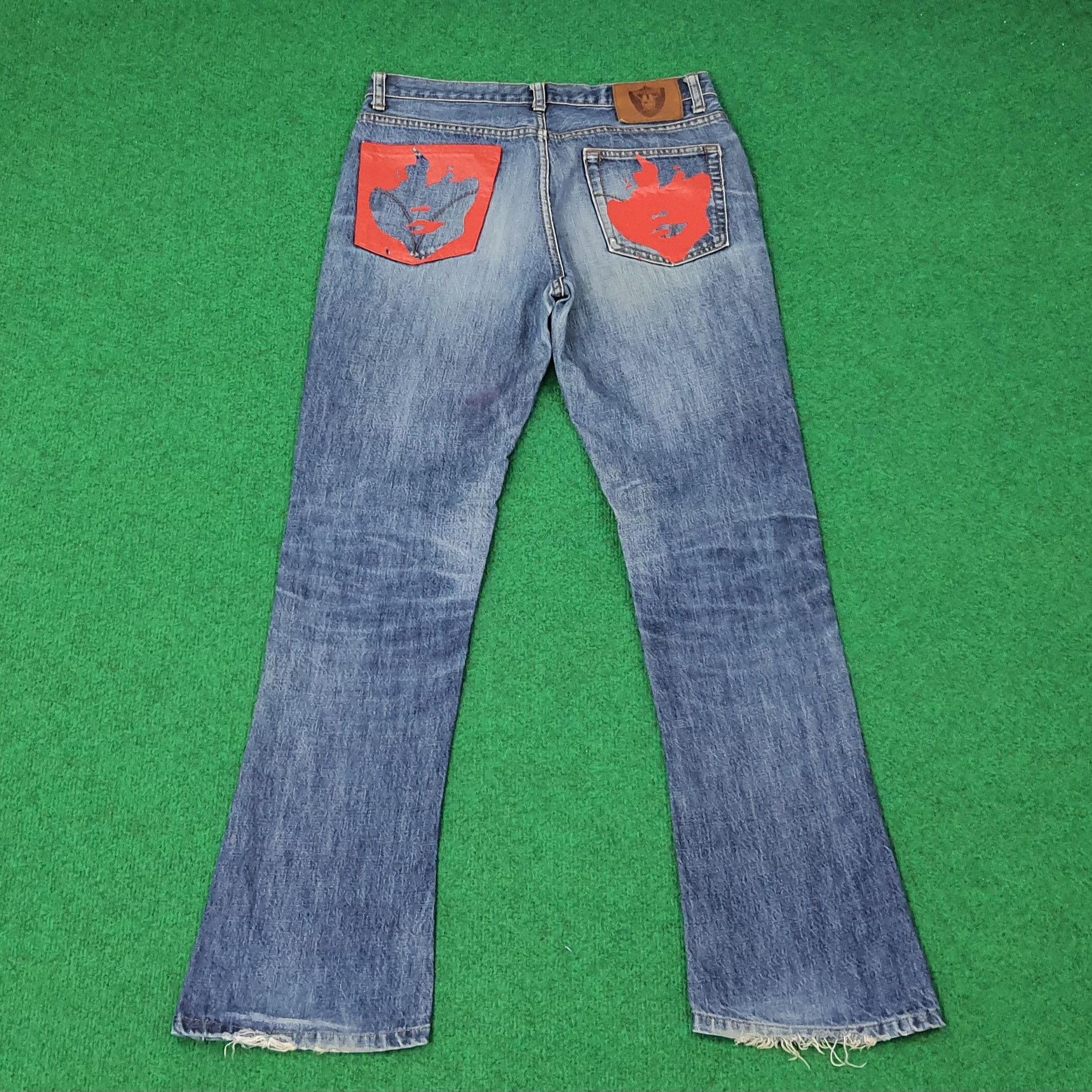 Hysteric Glamour Vintage Hysterics Raider Flare Custom Logo Denim C265N8 Size US 29 - 1 Thumbnail