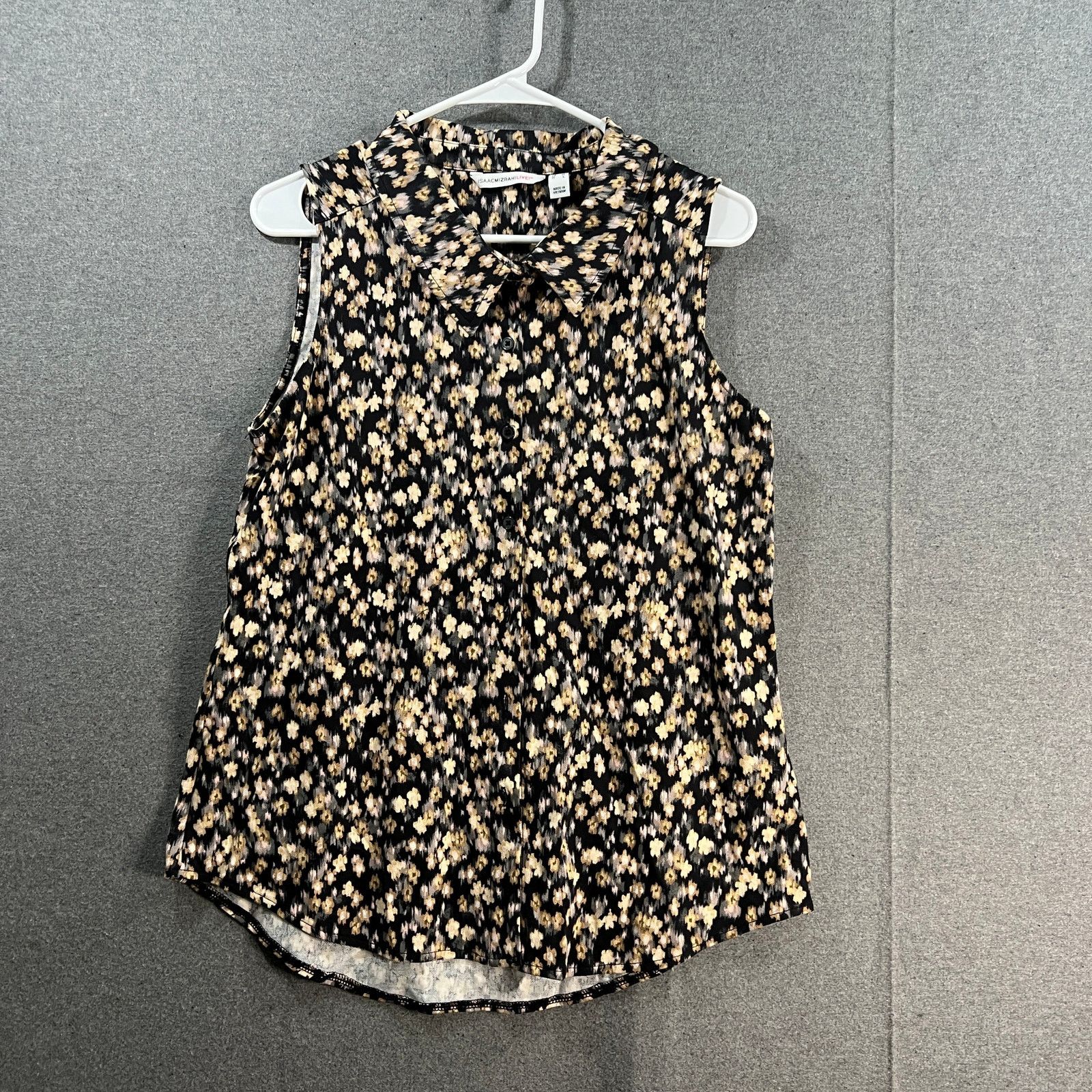 Isaac Mizrahi Isaac Mizrahi LIVE! Sleeveless Button Polo Top Black Size M / US 6-8 / IT 42-44 - 1 Thumbnail