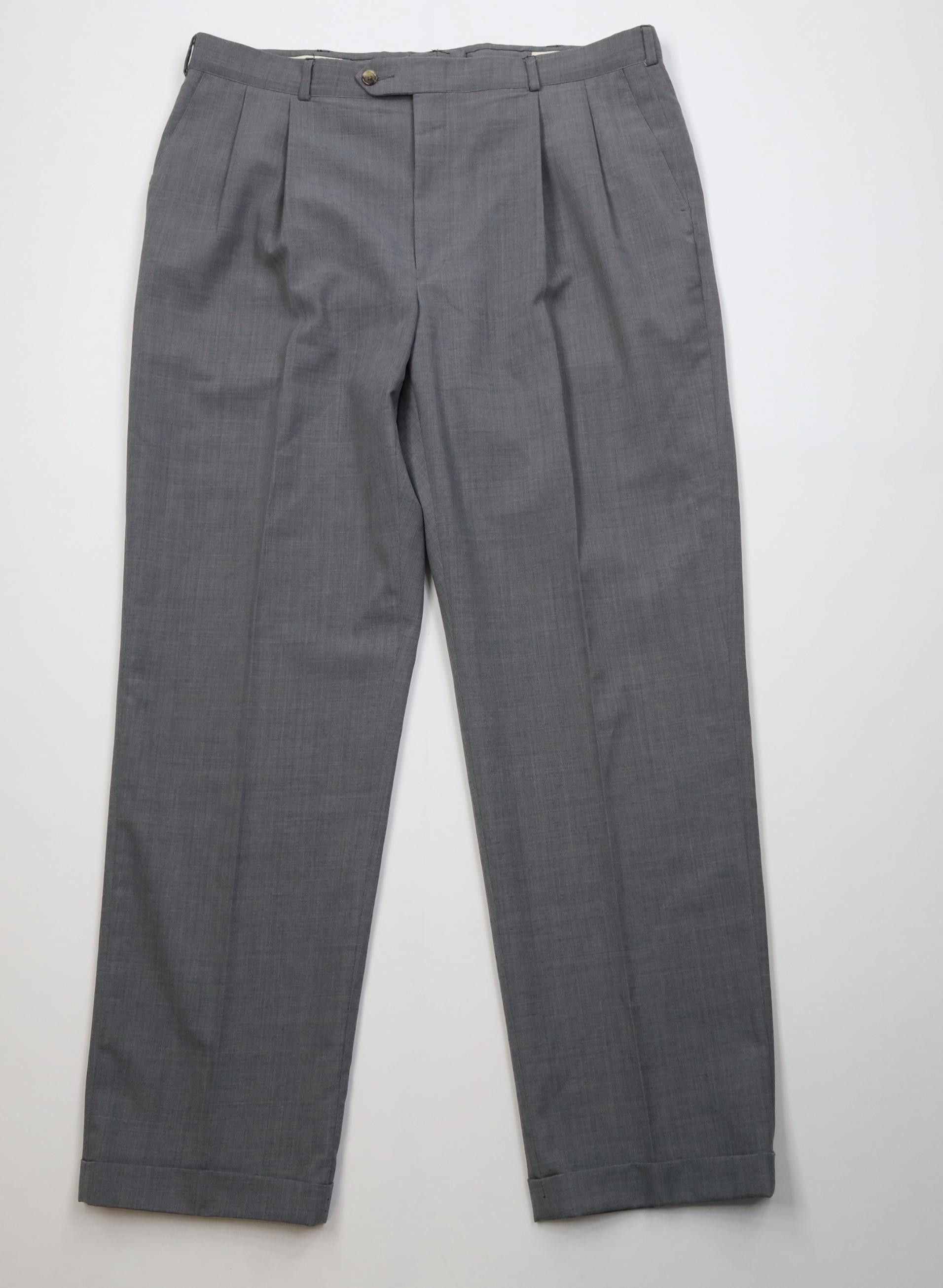 Vintage Vintage 70s Streetwear Chambray Wide Leg Chino Pants Gray Size US 38 / EU 54 - 1 Thumbnail