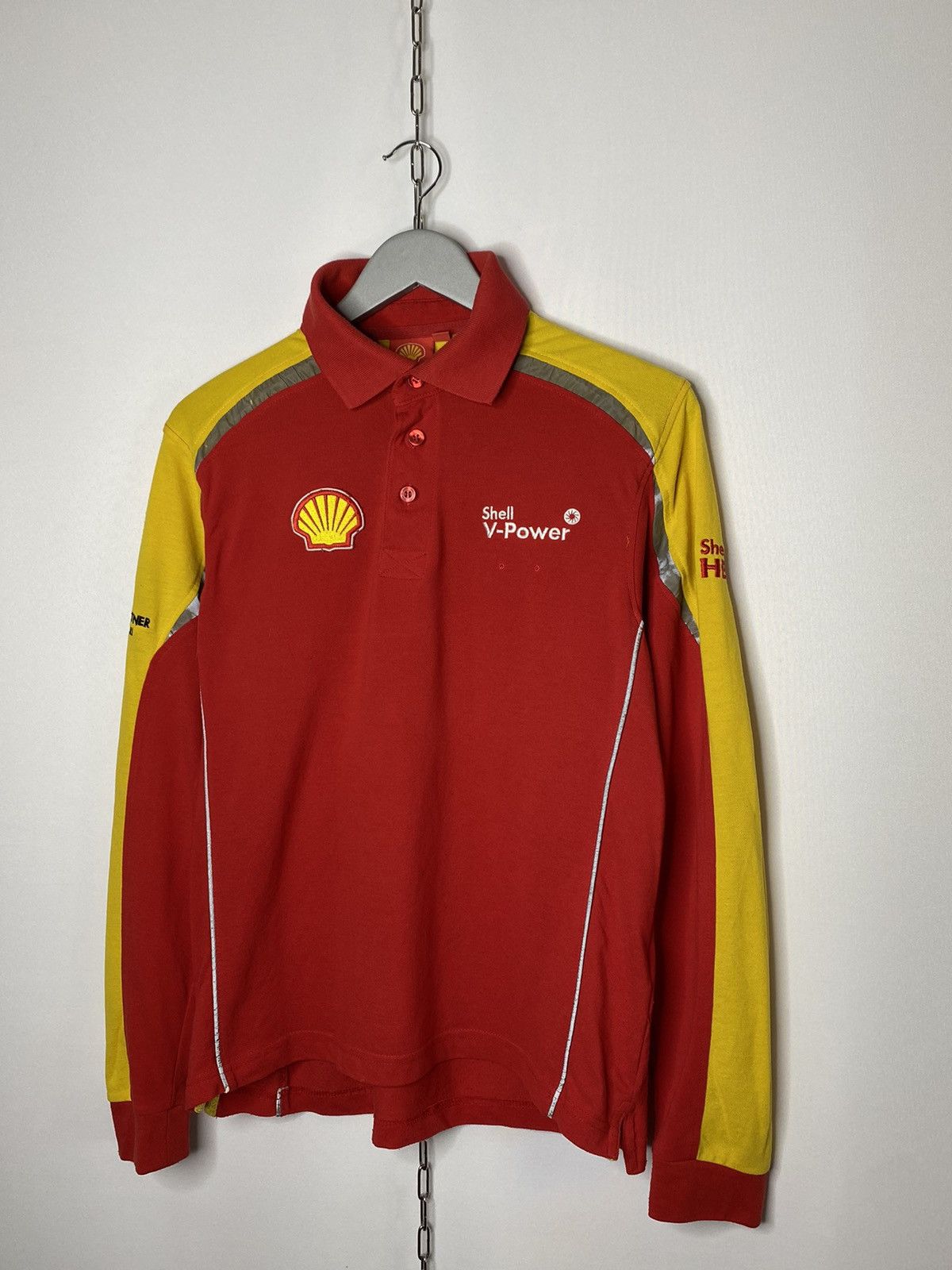 Vintage Vintage Shell Helix Ferrari F1 Team Polo Long Sleeve Shirt Size US M / EU 48-50 / 2 - 3 Thumbnail