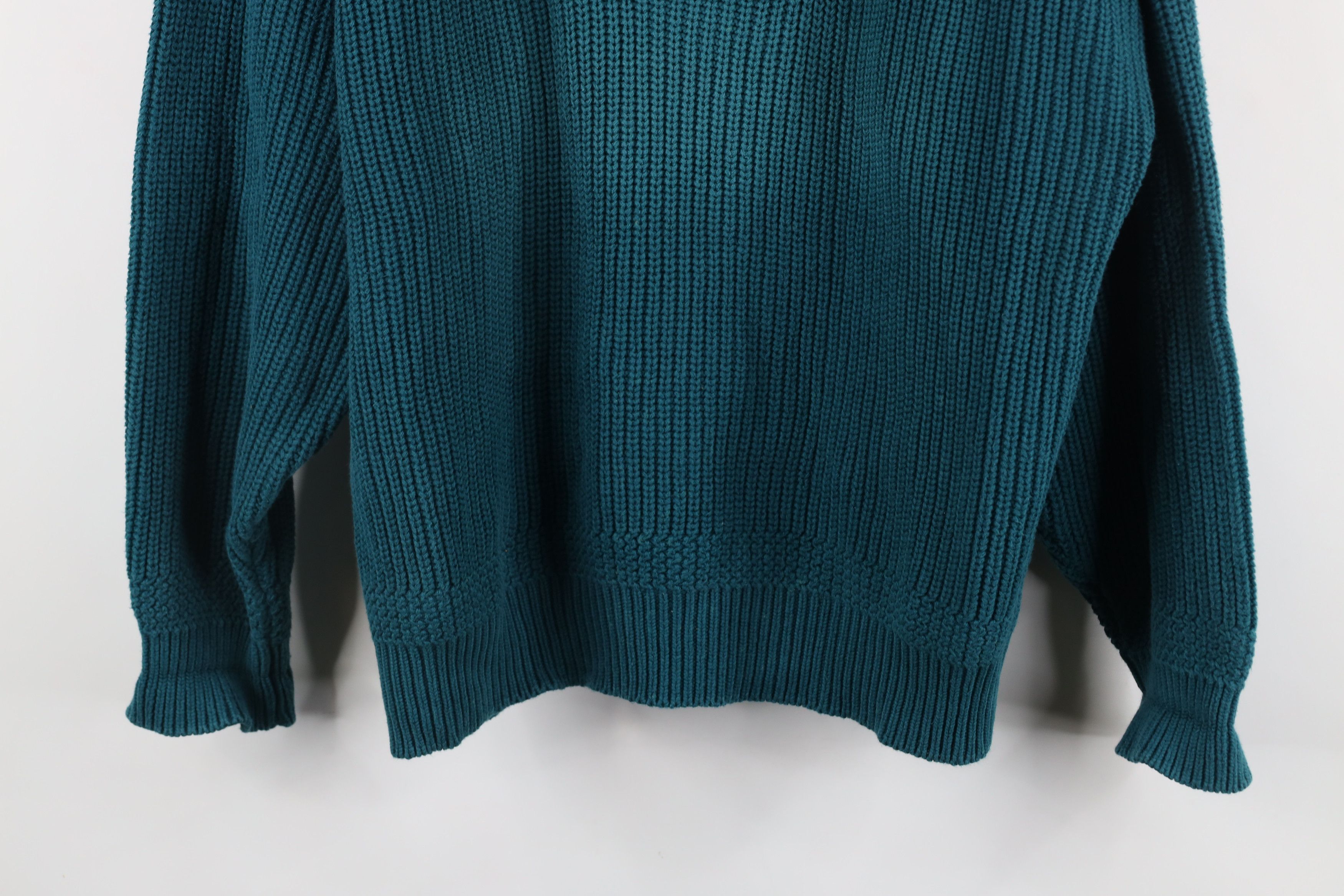 Vintage Vintage 90s Streetwear Chunky Ribbed Knit Henley Sweater Size US L / EU 52-54 / 3 - 3 Thumbnail