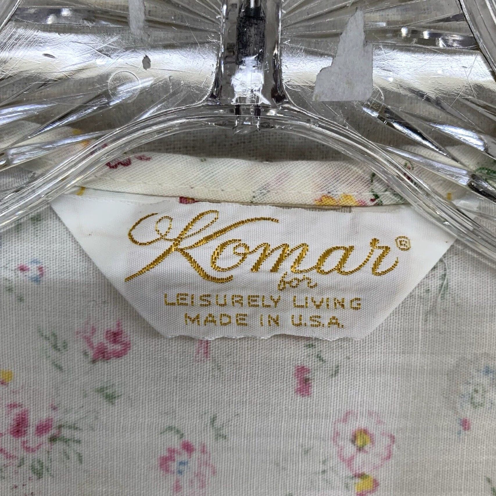 Vintage VINTAGE Women's Komar Floral Dress Casual Short Sleeve Cotton Sheath 80s 70s Retro All Over Pocket Lace Accents Size M / US 6-8 / IT 42-44 - 4 Thumbnail