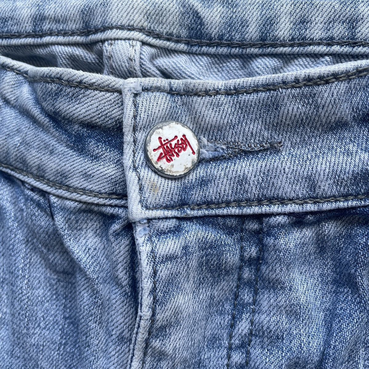 New Era × Stussy Stussy 556 Ripped Faded Jeans Distressed Pants W31 Size US 31 - 6 Thumbnail