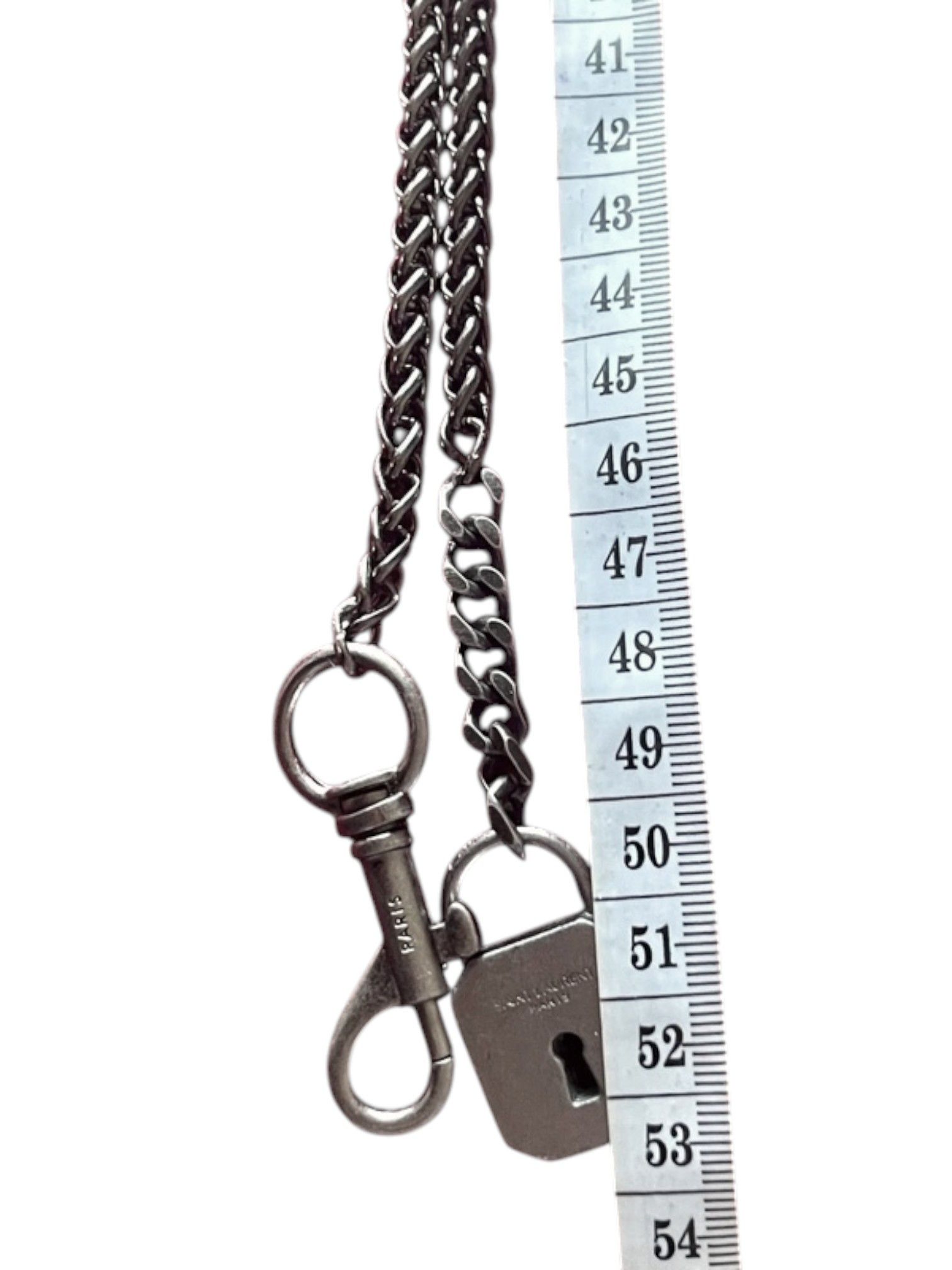 Saint Laurent Paris Saint Laurent Triple Chain Lock Necklace, Hedi Slimane Era Size ONE SIZE - 9 Thumbnail