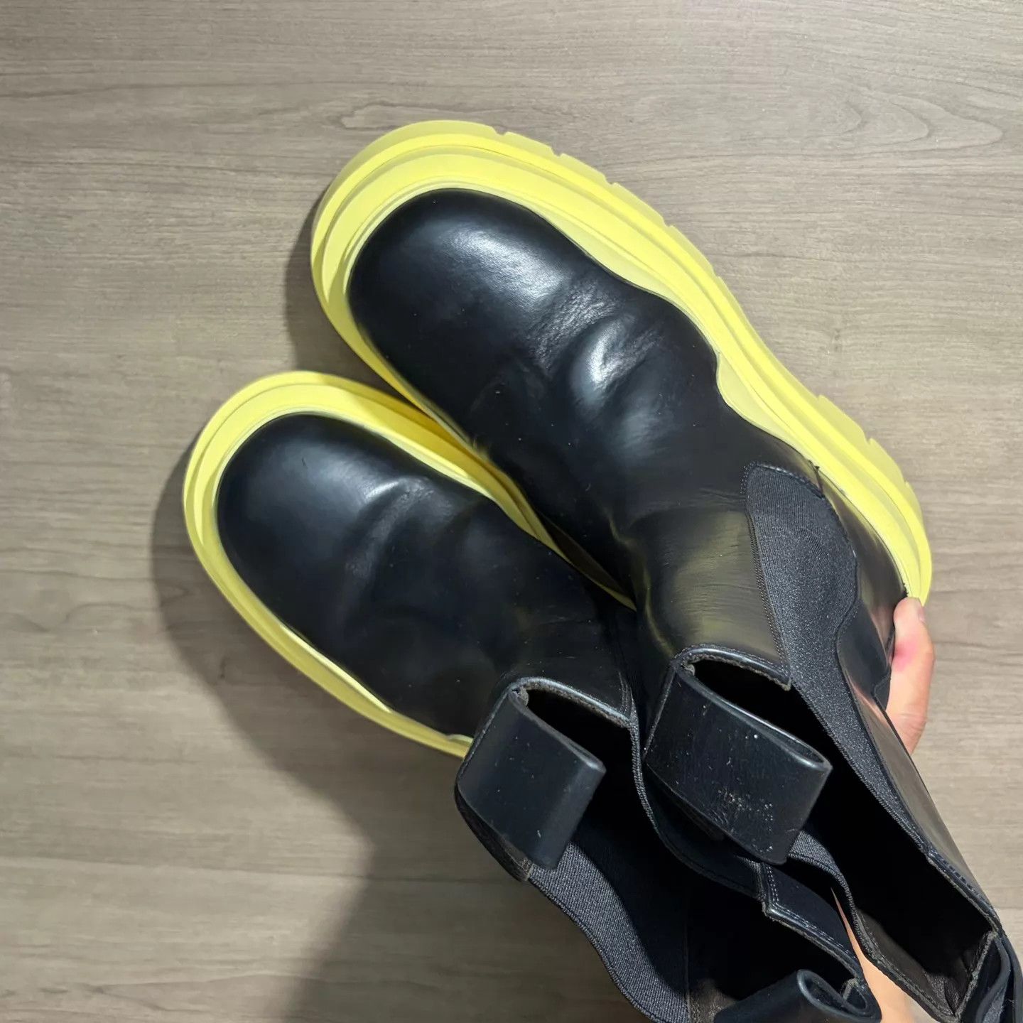 Bottega Veneta Bottega Veneta Black & Yellow Platform Chimney Boots 38.5 Size US 8 / IT 38 - 5 Thumbnail