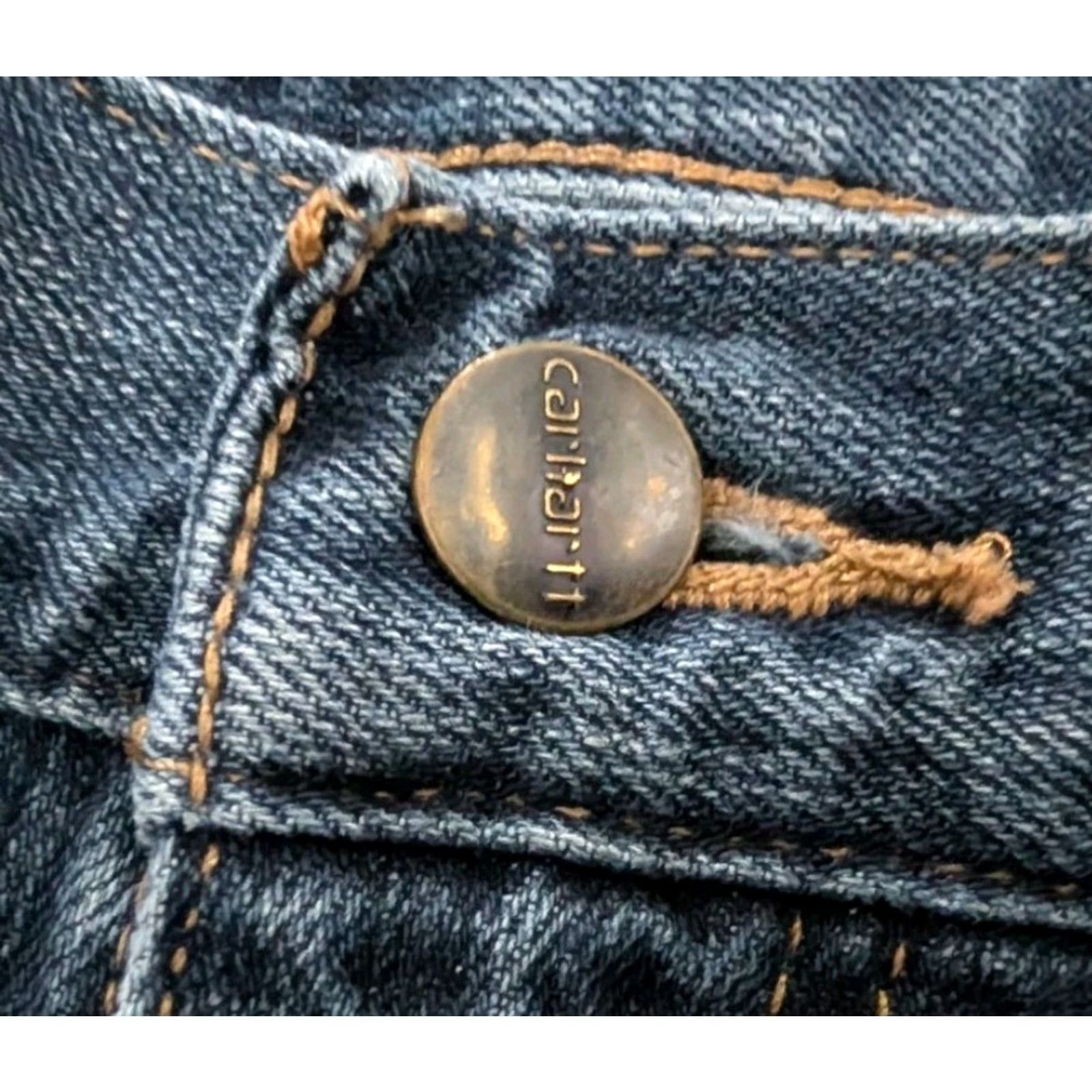 Carhartt VINTAGE Carhartt Jeans 30x32 Relaxed Fit Holter Blue Denim Mens 5-Pocket Solid Rock 101483-968 EUC Size US 30 / EU 46 - 4 Thumbnail