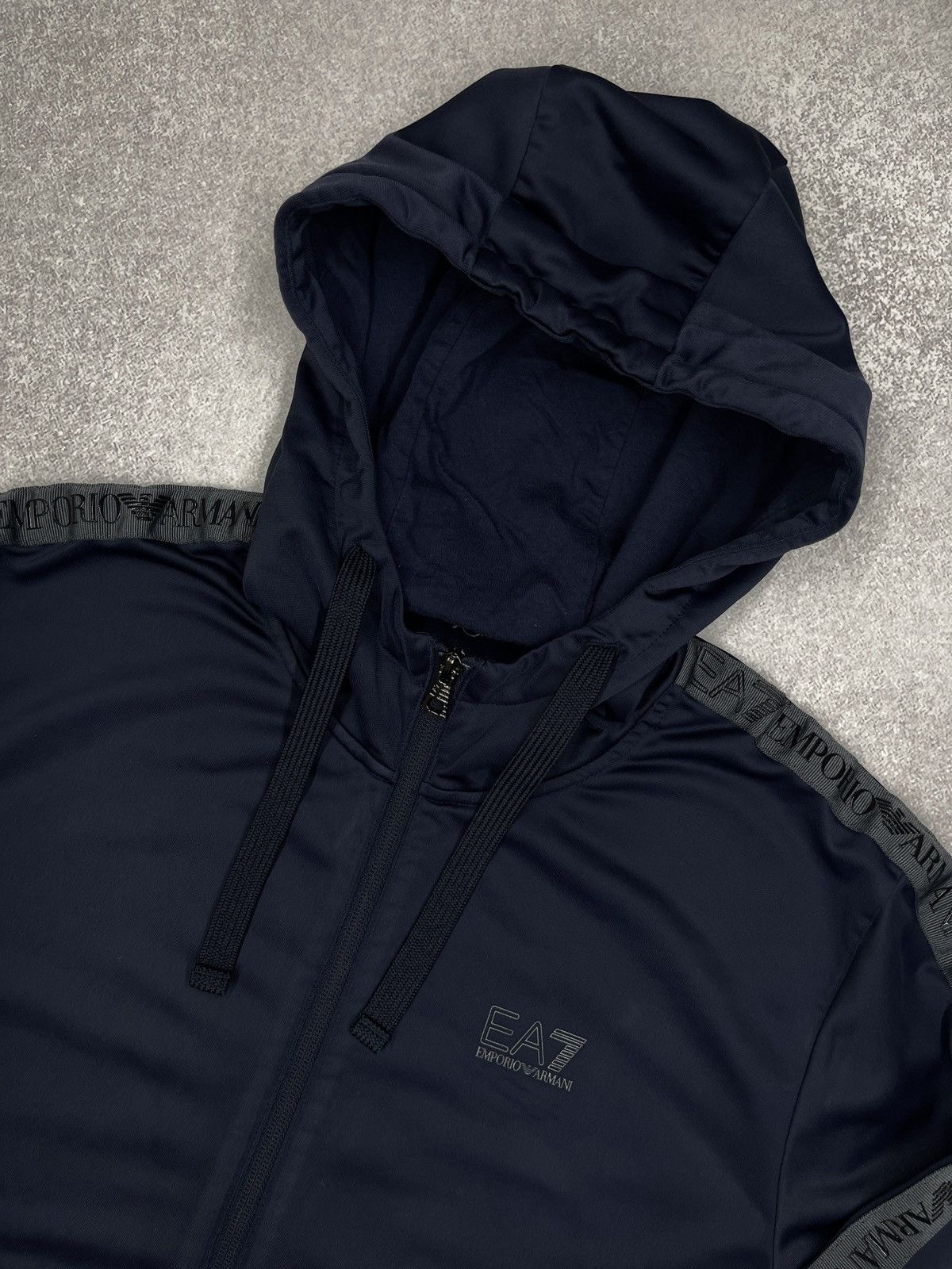 Armani Exchange × Emporio Armani × Giorgio Armani Mens Emporio Armani Zip Hoodie Navy Lampas Size L Size US L / EU 52-54 / 3 - 4 Thumbnail