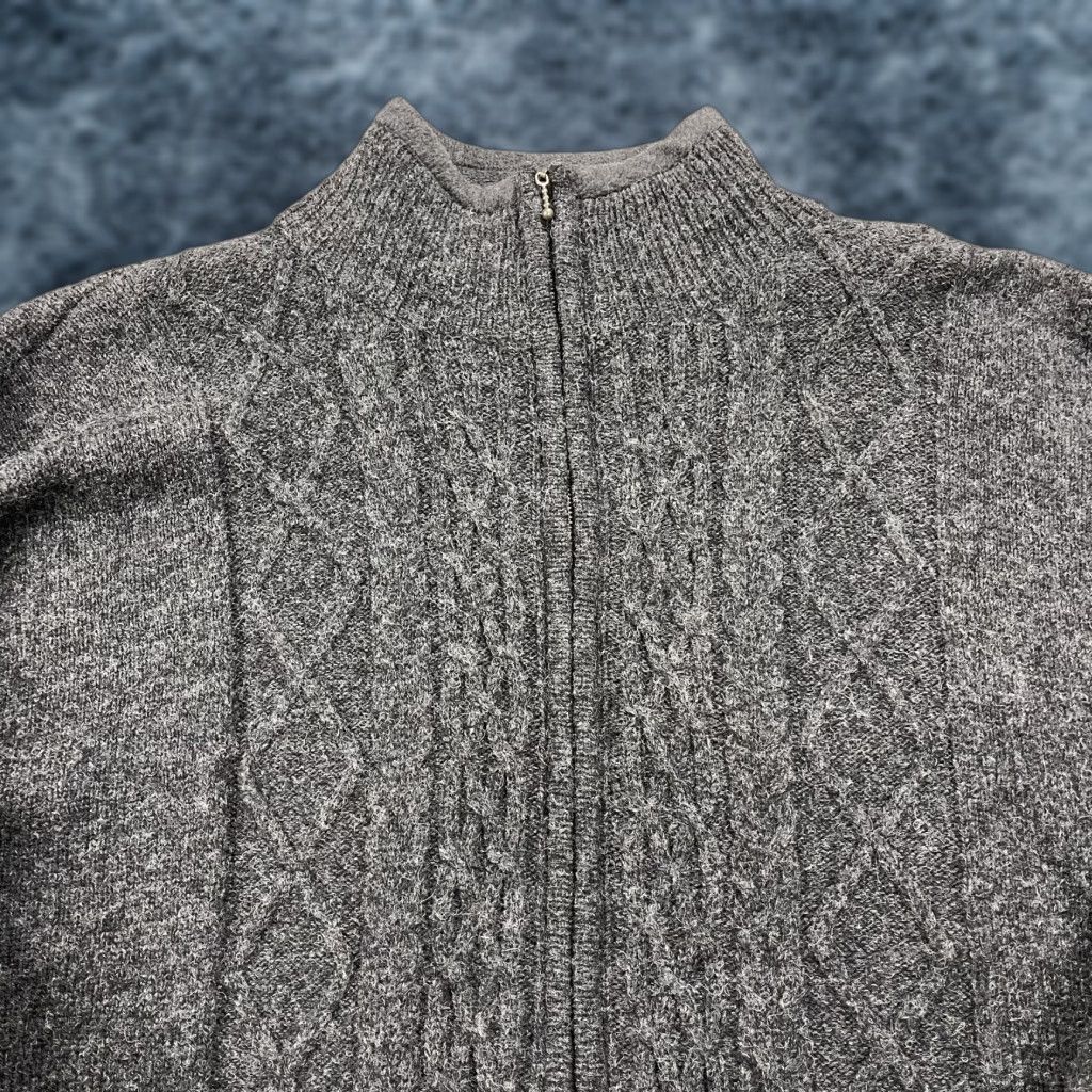 Vintage VINTAGE Carraigdonn Sweater Womens XL Gray Cardigan Cable-Knit Wool Zip Ireland Size XL / US 12-14 / IT 48-50 - 1 Thumbnail