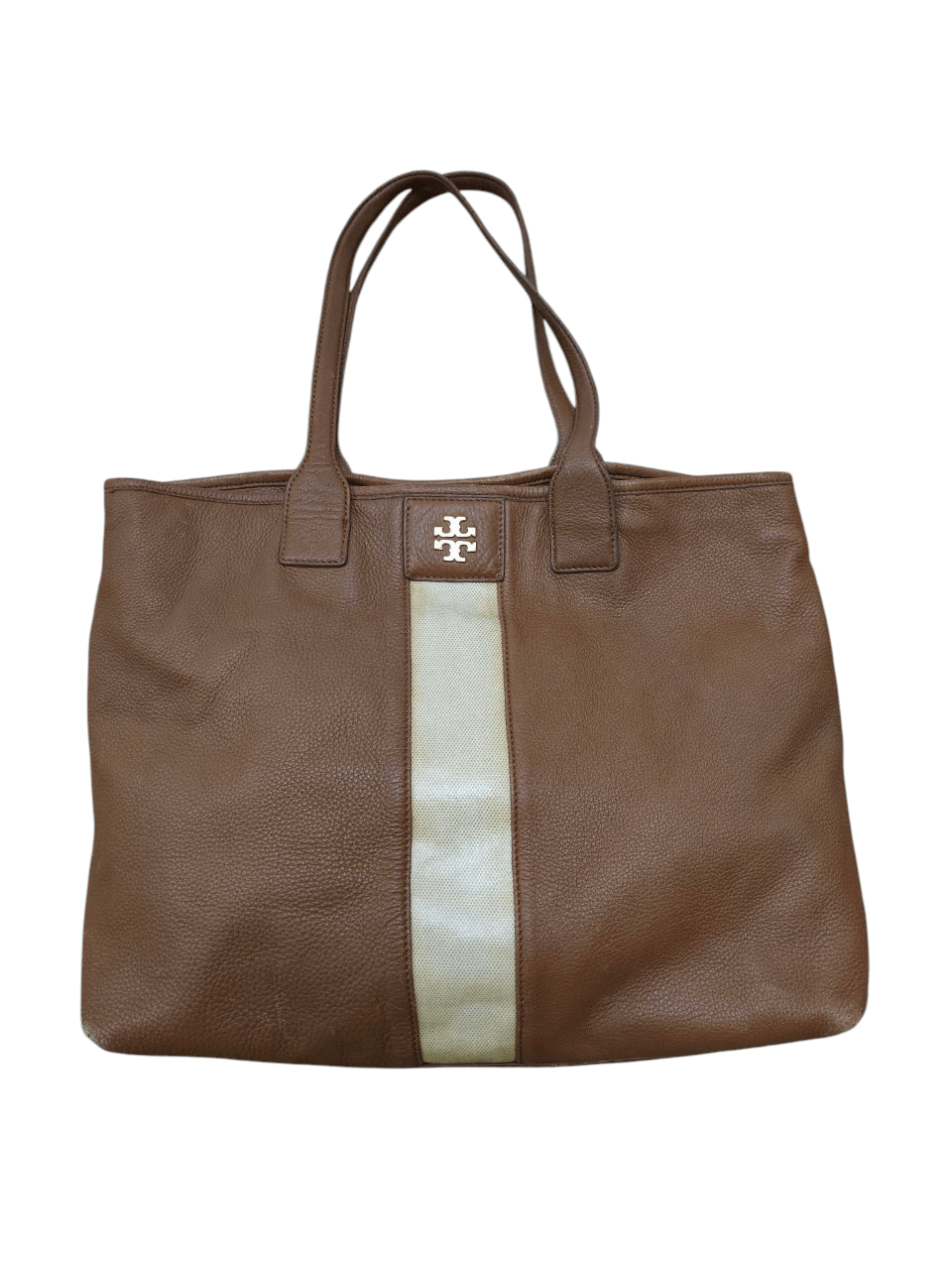 Leather Tote Bag in Beige, Women's