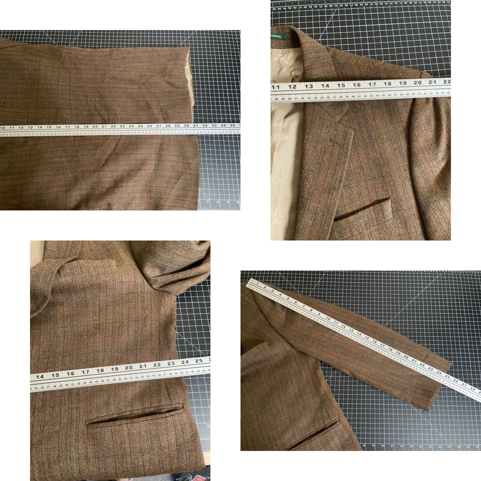 Ralph Lauren Lauren Ralph Lauren Wool Blazer 48 Regular Brown Herringbone Casual Mens Size 48R - 8 Thumbnail