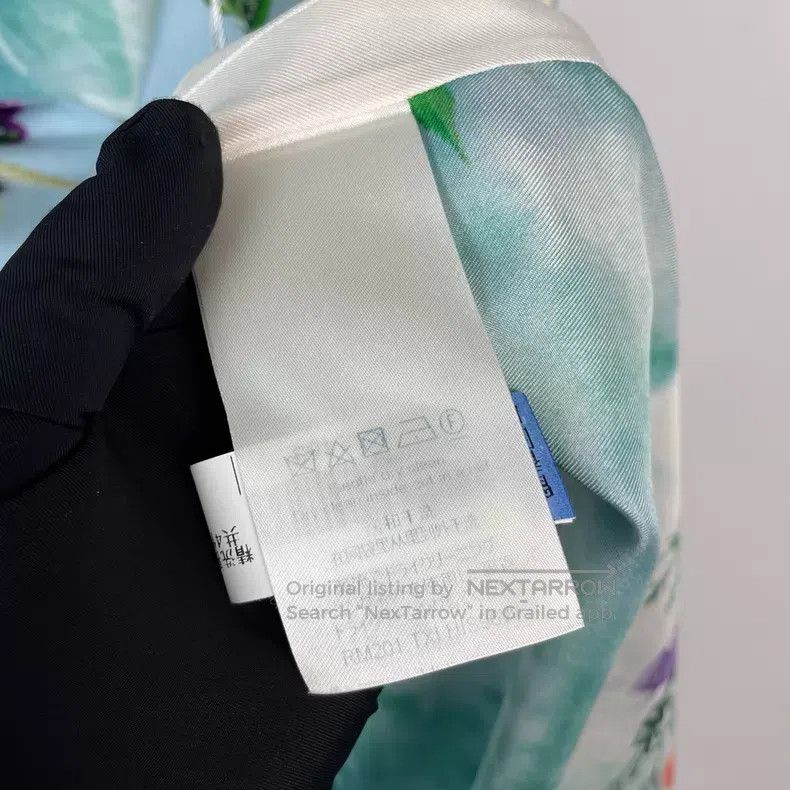 Louis Vuitton Louis Vuitton Aqua blue floral-print silk shirt Size US L / EU 52-54 / 3 - 7 Thumbnail
