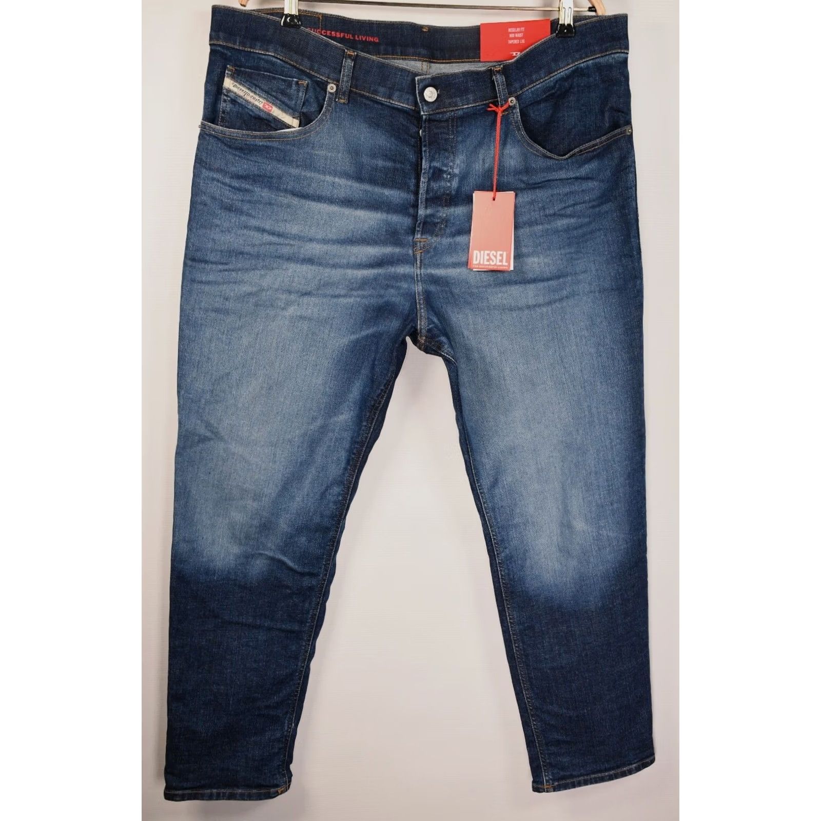 Diesel Diesel Jeans Main Point: 2005 5 Pocket D-Fining Tapered Regular Men's Jeans W38 L30 Blue 99% Cotton 1% Elastane Vintage N/A Size US 38 / EU 54 - 2 Thumbnail
