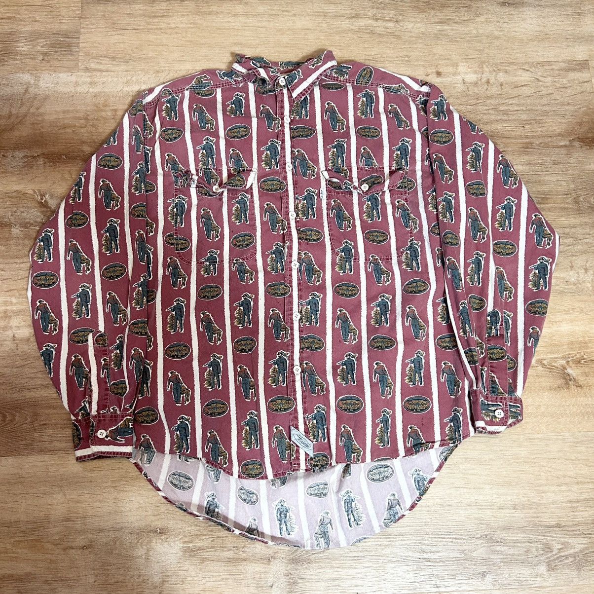 Levi's Vintage 90s Levis Western Cowboy Theme All Over Print Shirt Size US L / EU 52-54 / 3 - 1 Thumbnail