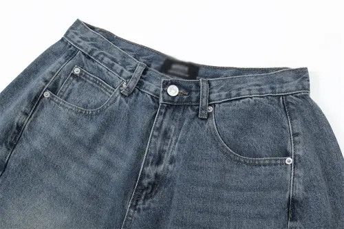 Japanese Brand × Jean Punk washed distressed men's loose wide-leg denim shorts Size US 32 / EU 48 - 2 Thumbnail