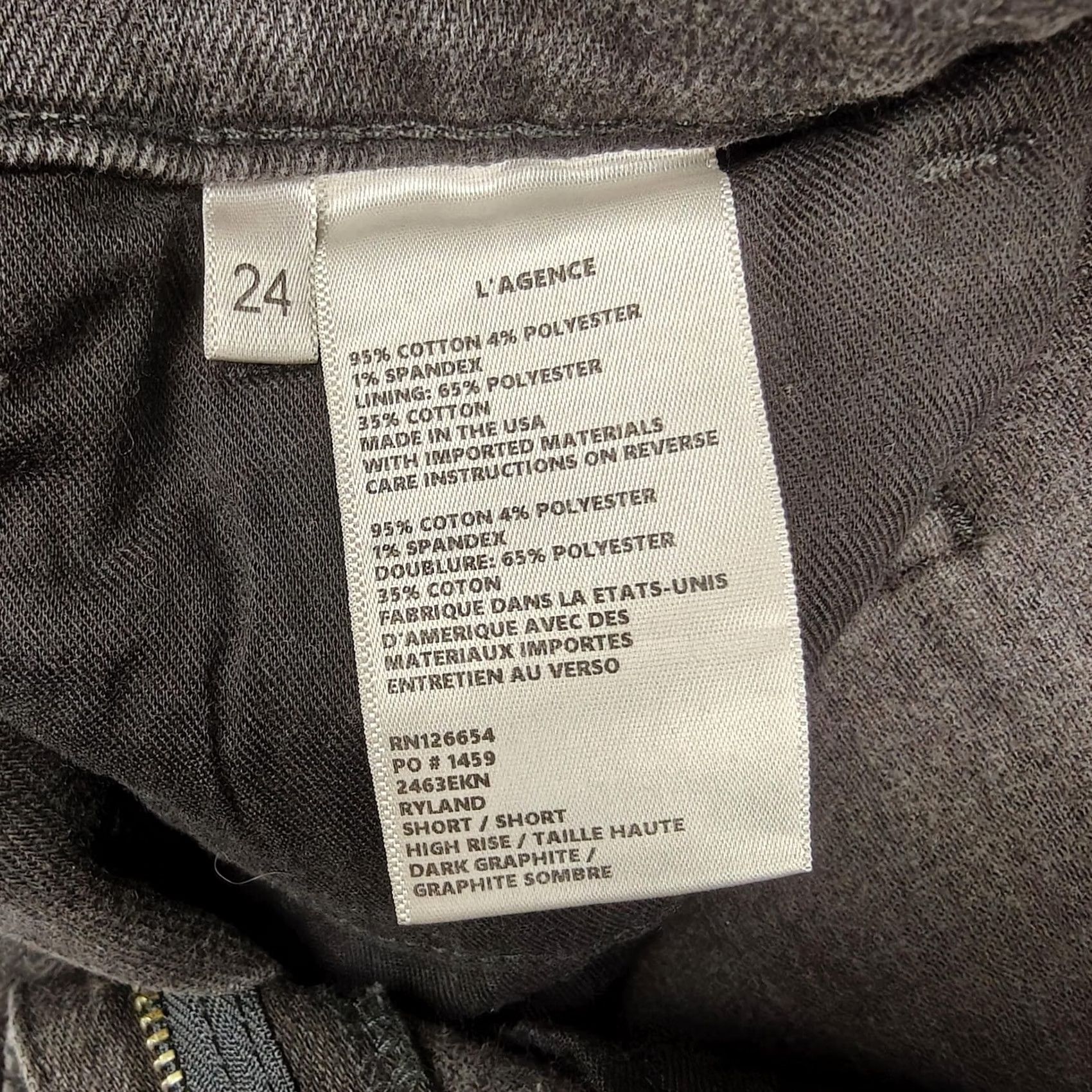 L'AGENCE L'Agence Shorts Womens 24 Gray High Rise Ryland Denim Cutoff Frayed Hem 5-Pocket Stretch Casual Summer Vintage No 8833 Mens Womens Boys Girls Size 42" / US 20 - 4 Thumbnail