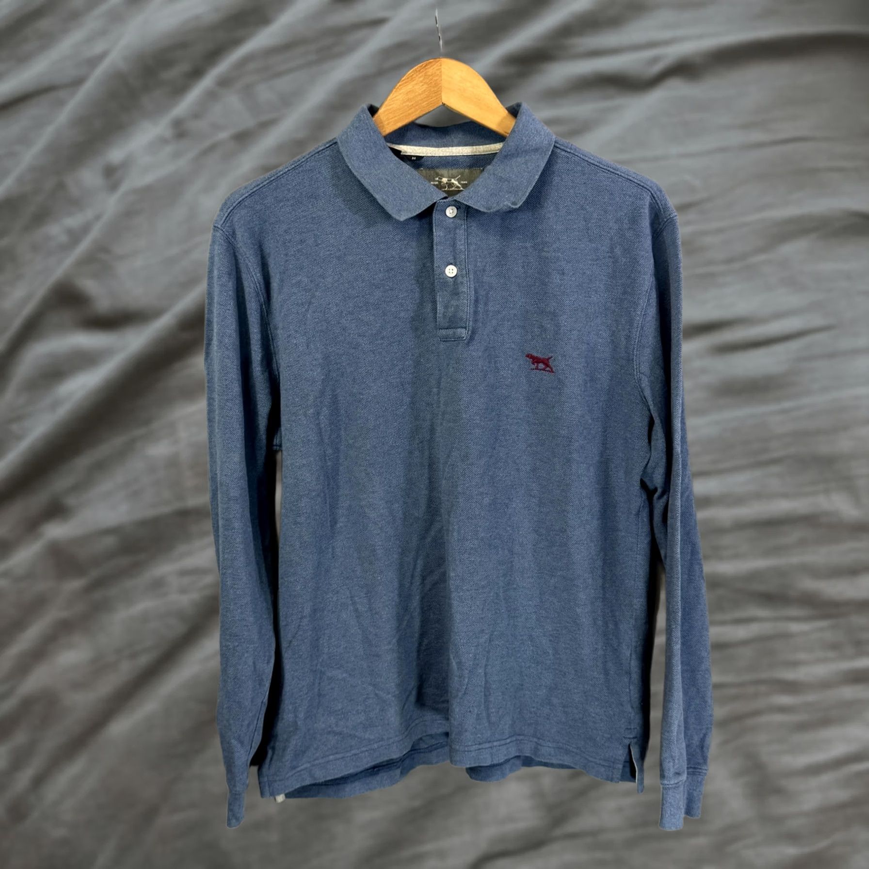 Vintage Gunn Polo Shirt Mens M Blue Long Sleeve 100% Australian Cotton Casual Polo Shirt Mens Medium Blue Long Sleeve 100% Cotton Casual Size US M / EU 48-50 / 2 - 1 Thumbnail