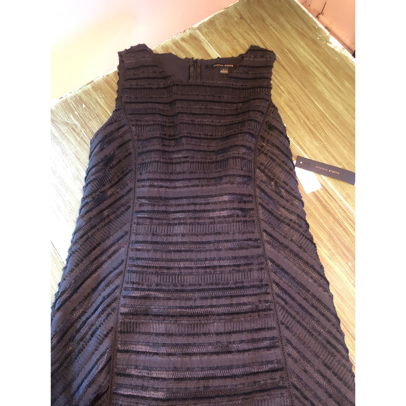 Nordstrom Cynthia Steffe NWT Women's Black Textured Shift Dress 6 Size M / US 6-8 / IT 42-44 - 2 Thumbnail