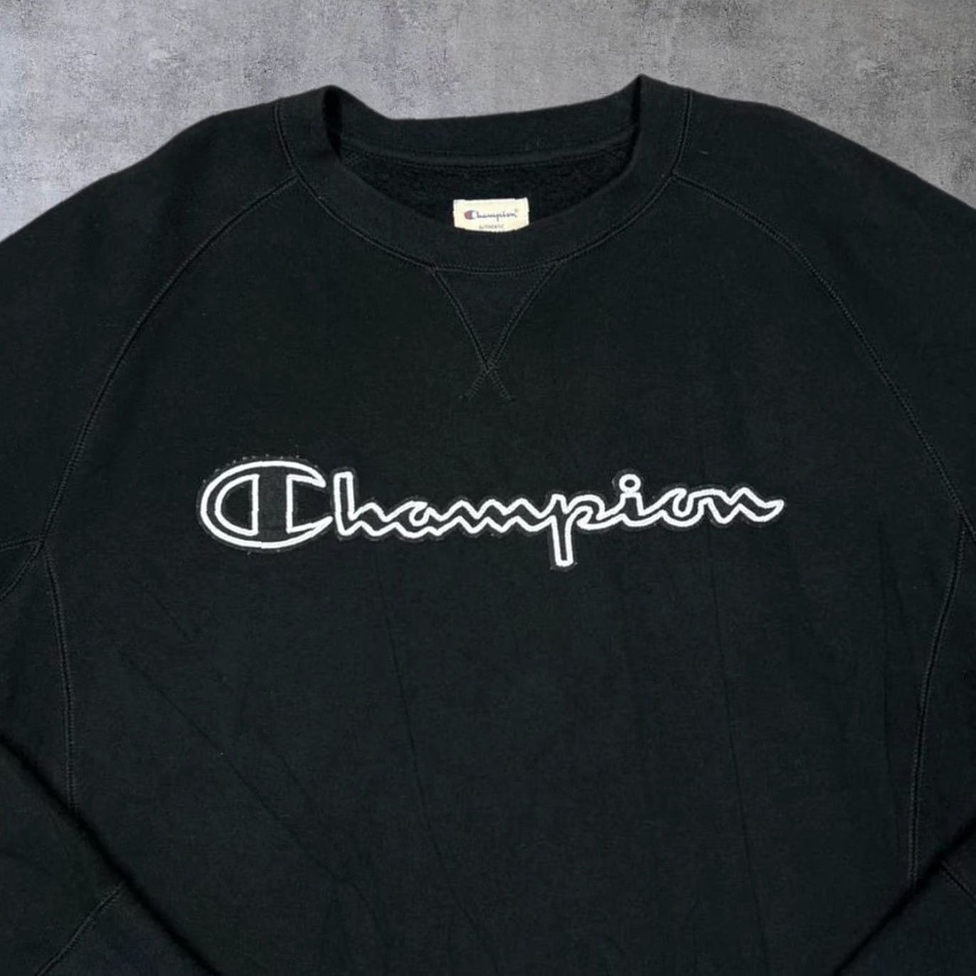 Champion Champion Sweatshirt Large Black Embroidered Big Logo Spellout Men’s Pullover Cotton Blend Regular Size L Size US L / EU 52-54 / 3 - 4 Thumbnail