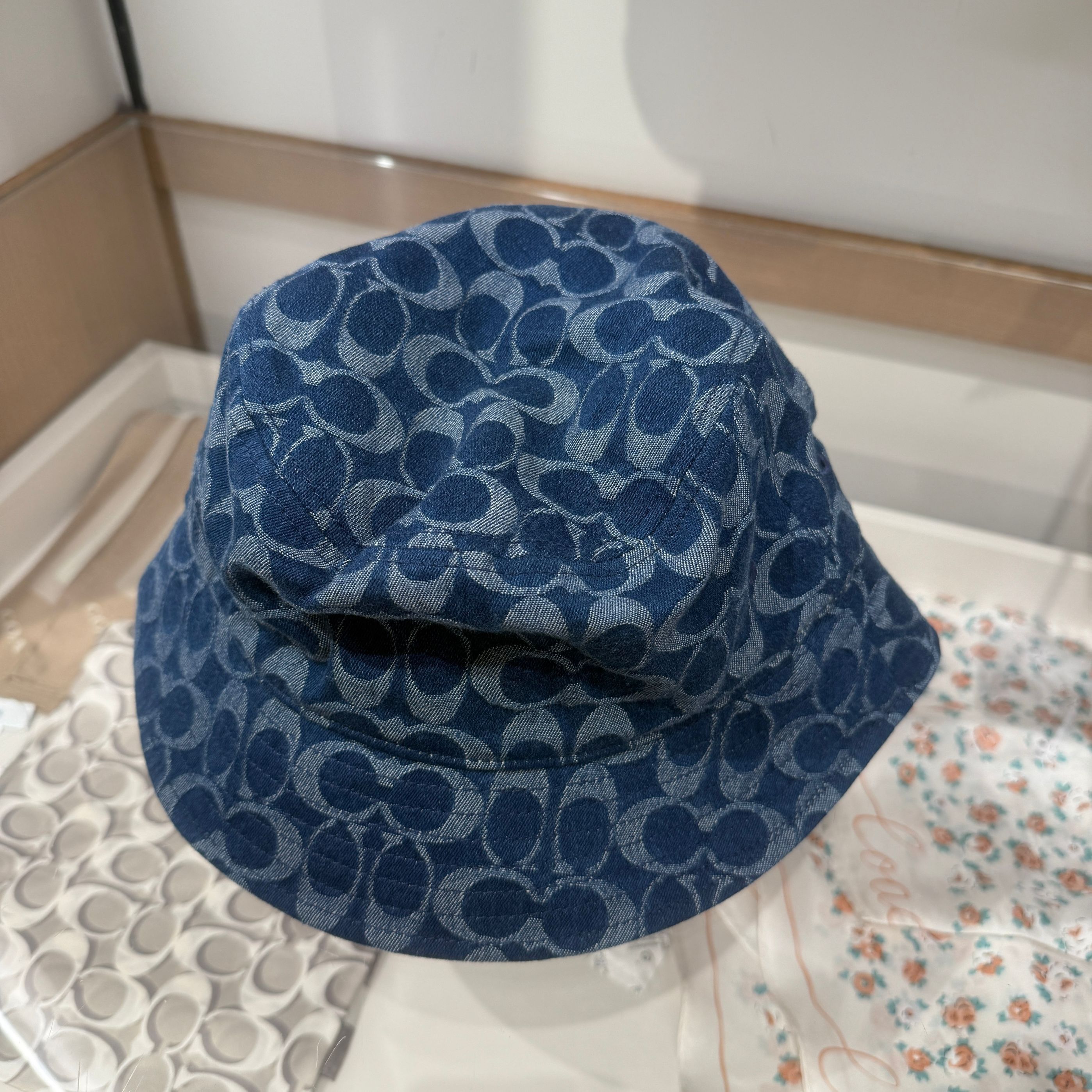 Coach Blue Patterned Hat Coach - Signature Denim Bucket Hat - Size | Mercari main image 2