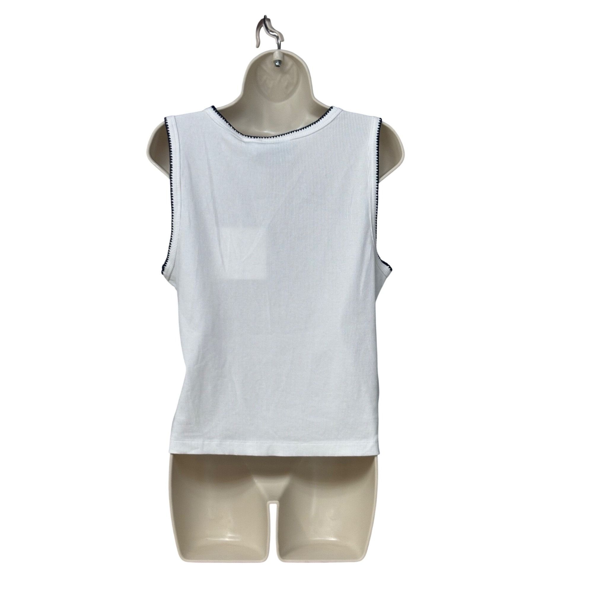 Cynthia Rowley Cynthia Rowley Sleeveless Ribbed Tank Top With Embridered N Size XL / US 12-14 / IT 48-50 - 5 Thumbnail