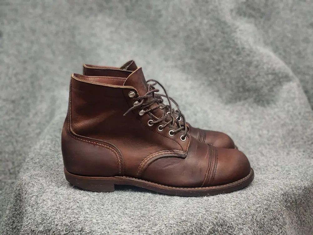 Red Wing Iron Ranger Boots 8111 Leather Worn Shoes Vintage in Brown, Men's (Size 9.5)