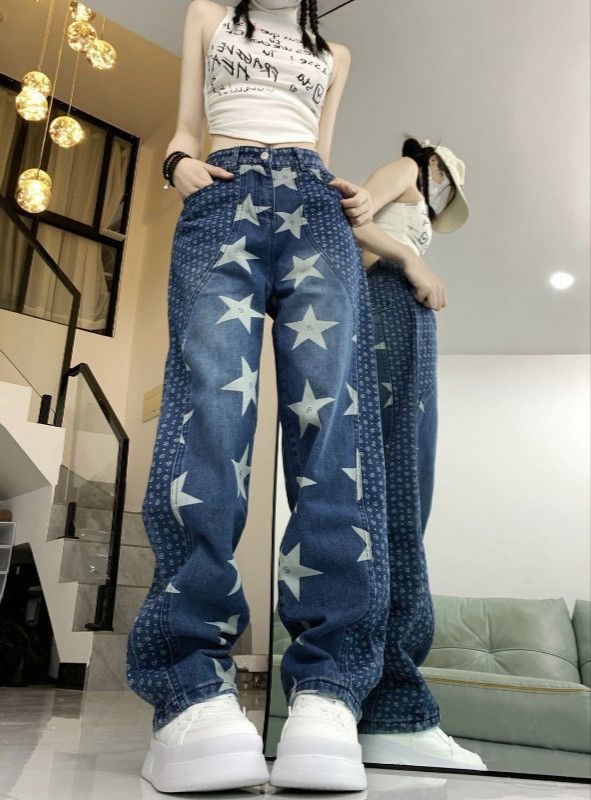 Japanese Brand × Jean Washed Patchwork Star Printed Design Jeans Size US 30 / EU 46 - 1 Thumbnail
