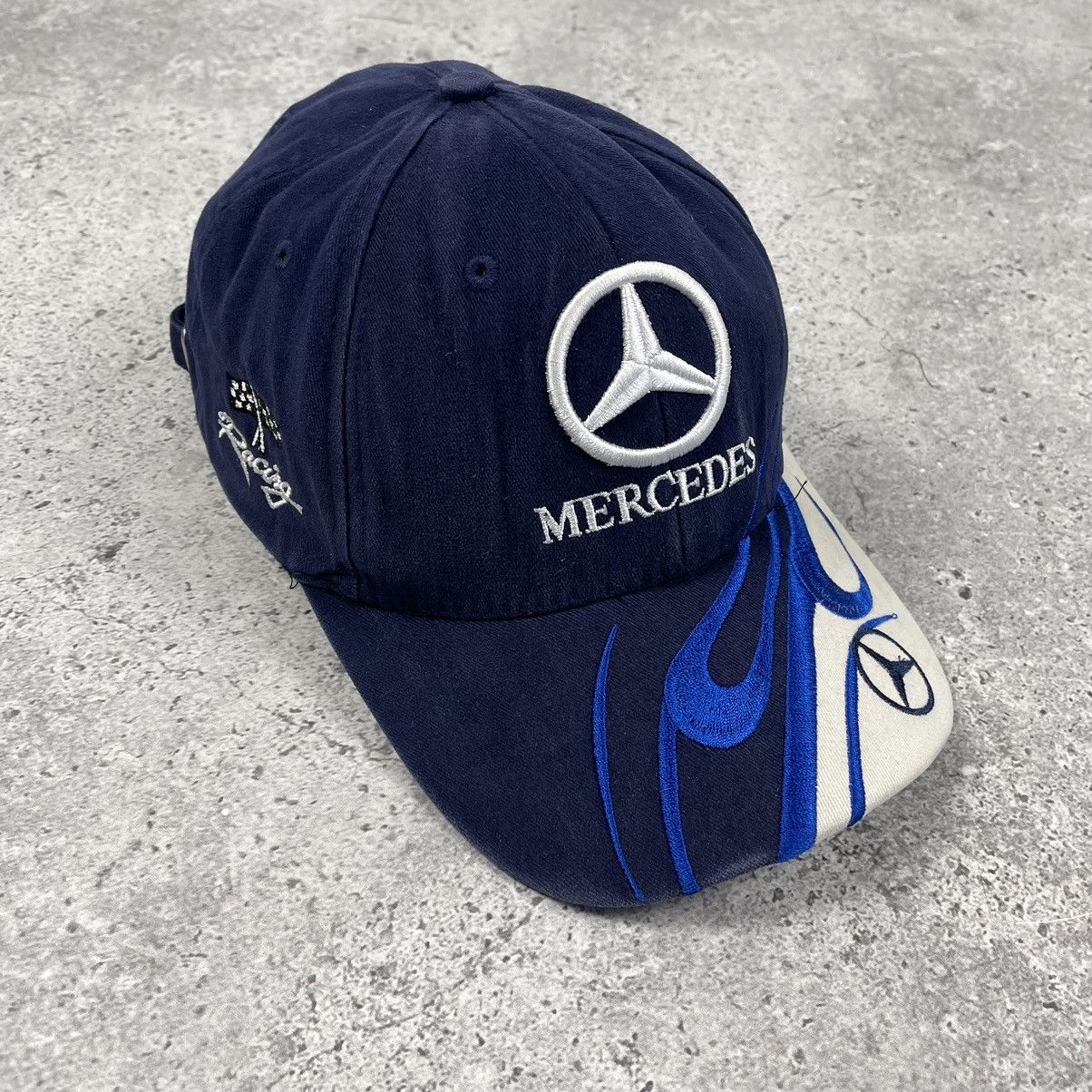 Mercedes-Benz × Vintage Vintage Mercedes Benz Flame Racing Cap Hat Size ONE SIZE - 2 Thumbnail