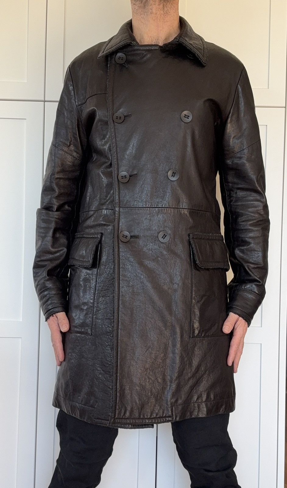 Ralph Lauren ARI SOHO BNWT Double Breasted Leather Coat Size US M / EU 48-50 / 2 - 1 Thumbnail