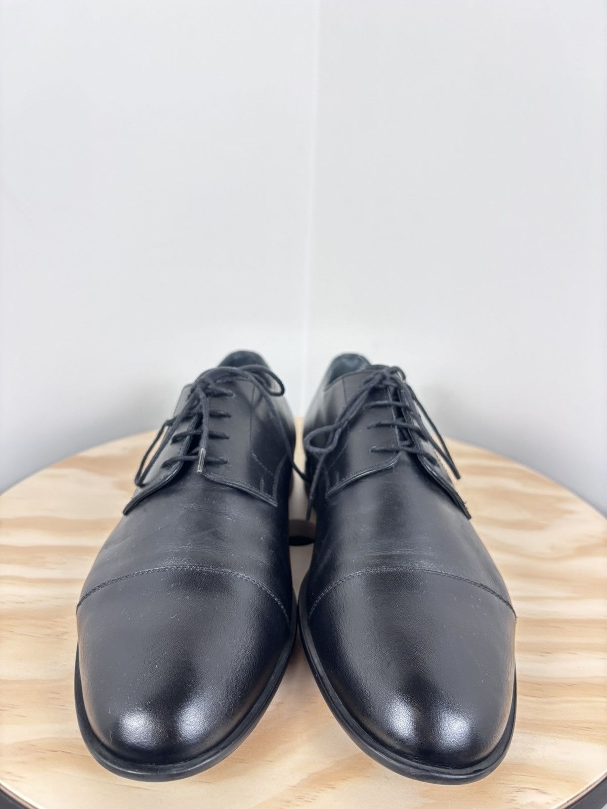 Hermes Hermes Men’s Black Leather Cap Toe Derby Dress Shoes Size US 8 / EU 41 - 5 Thumbnail