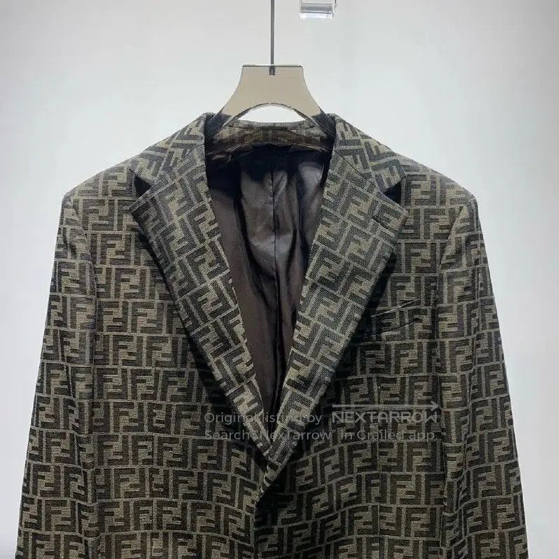 Fendi Fendi Graphic Khaki Cotton Blazer for Men . Size US M / EU 48-50 / 2 - 3 Thumbnail