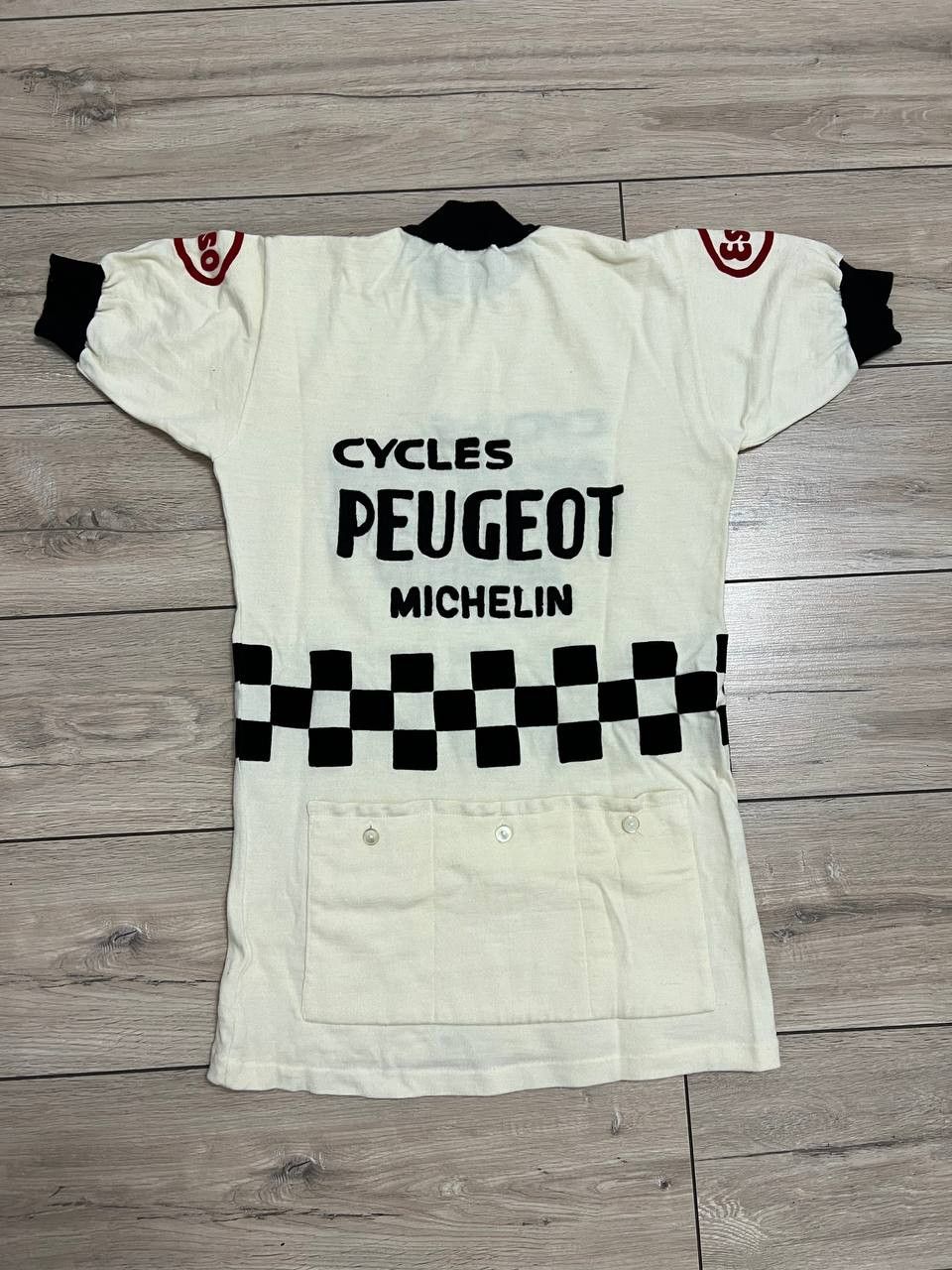 Vintage Peugeot Cycles Michelin Wool Vintage Jersey Bike racing VI Size US L / EU 52-54 / 3 - 3 Thumbnail