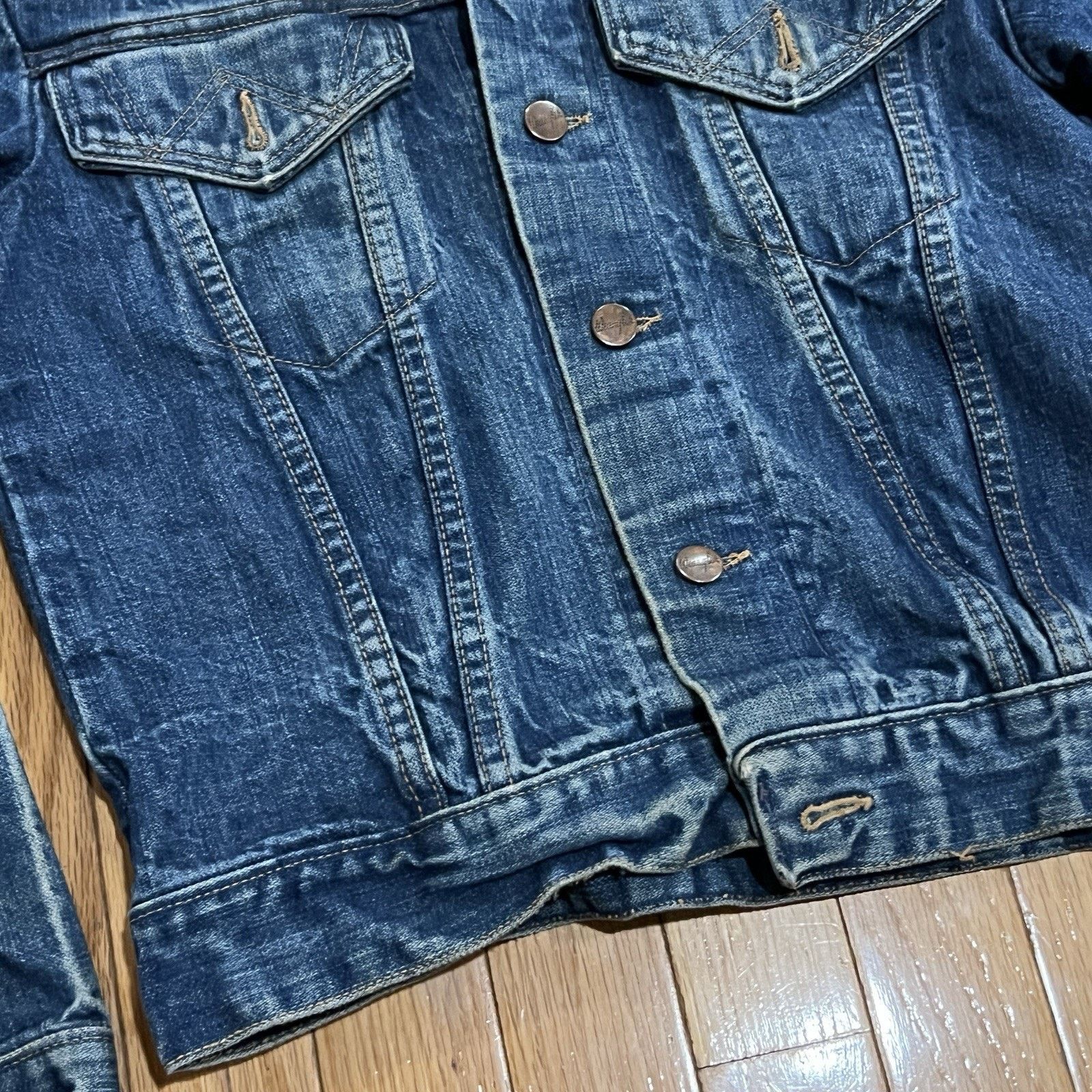 Wrangler WRANGLER dark indigo blue denim trucker jacket 60s 70s usa Size US S / EU 44-46 / 1 - 4 Thumbnail
