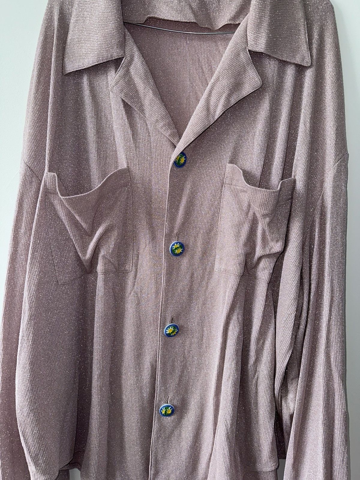 Other Lurex shirt glass buttons with flowers Size US XL / EU 56 / 4 - 5 Thumbnail