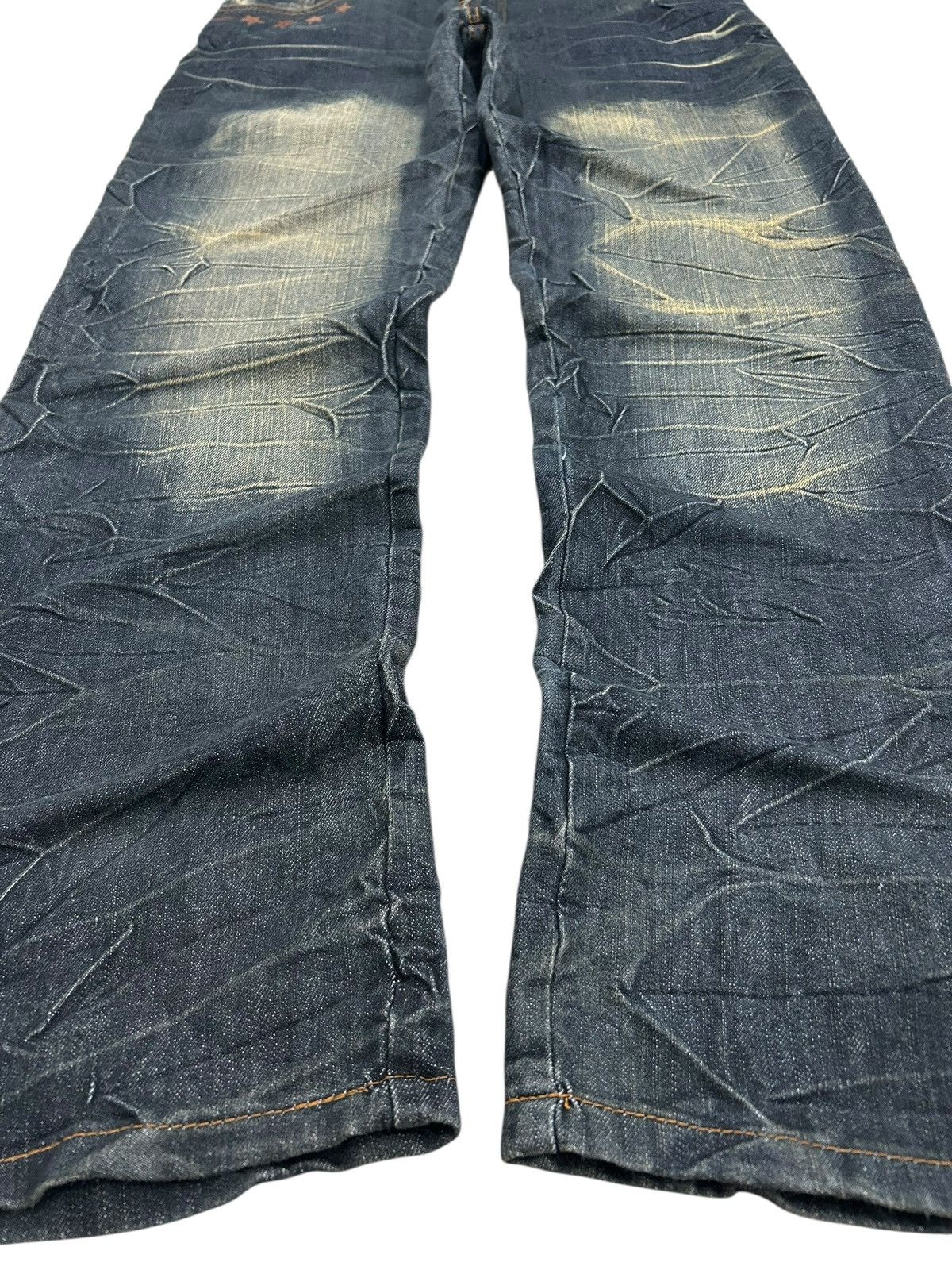 Le Grande Bleu (L.G.B.) Y2k Taiting Baggy Jeans Mud Washed Clawn Marks Size US 33 - 3 Thumbnail