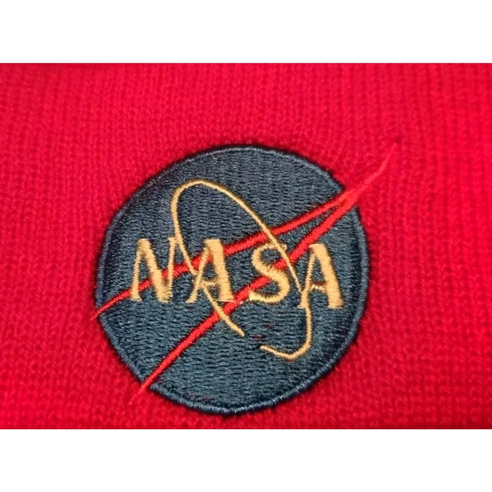 NASA NASA Beanie Hat Knit Cap Red Unisex Stretch Warm Solid Acrylic Cotton Space USA Military Buzz Lightyear Captain America Astro Boy Rocketeer Size ONE SIZE - 2 Thumbnail