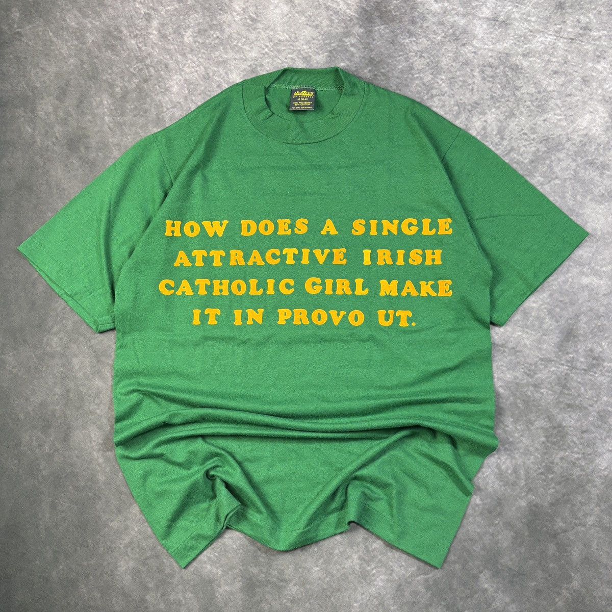 Vintage 1980s Irish Catholic Joke Tee True Vintage Felt Letter USA Size US M / EU 48-50 / 2 - 11 Thumbnail