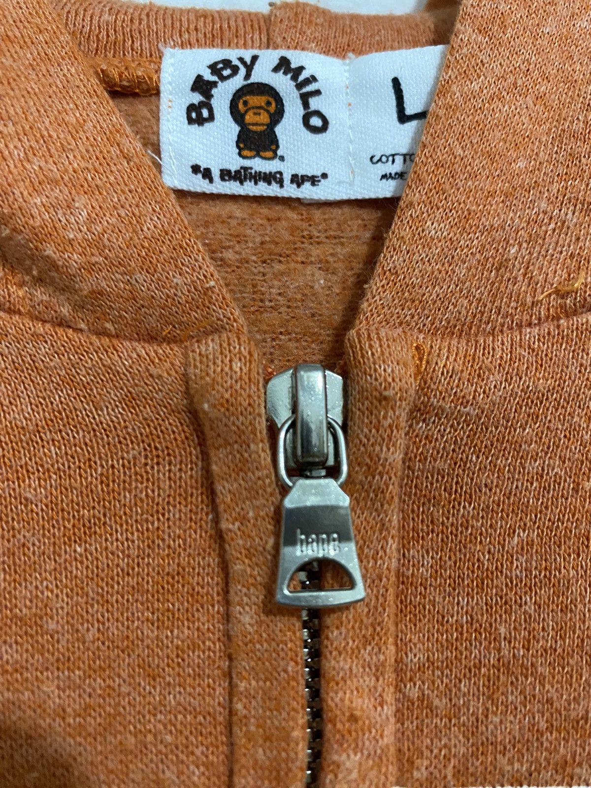Bape Bape BabyMilo Orange Hoodie 2000s Size US L / EU 52-54 / 3 - 5 Thumbnail