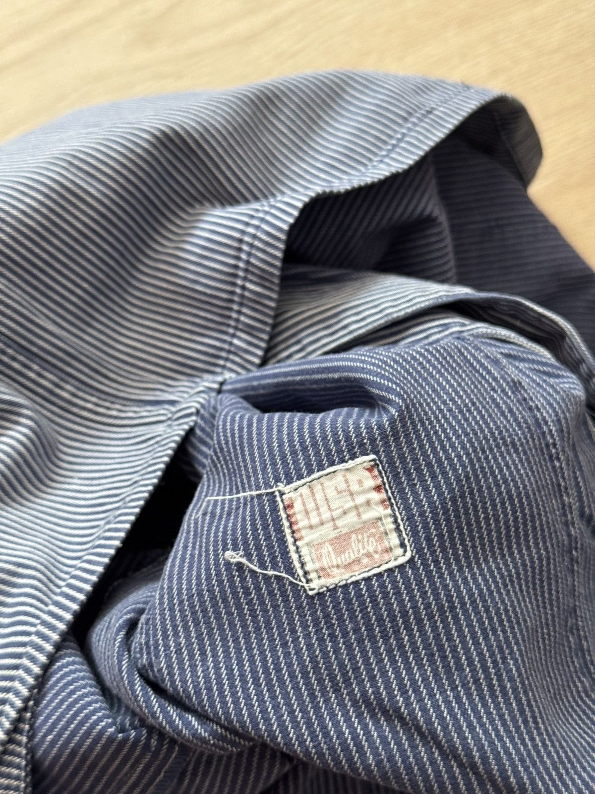 Le Laboureur Vintage Sunfaded Worker Le Laboureur Stripes Trashed Jacket Size US XL / EU 56 / 4 - 8 Thumbnail