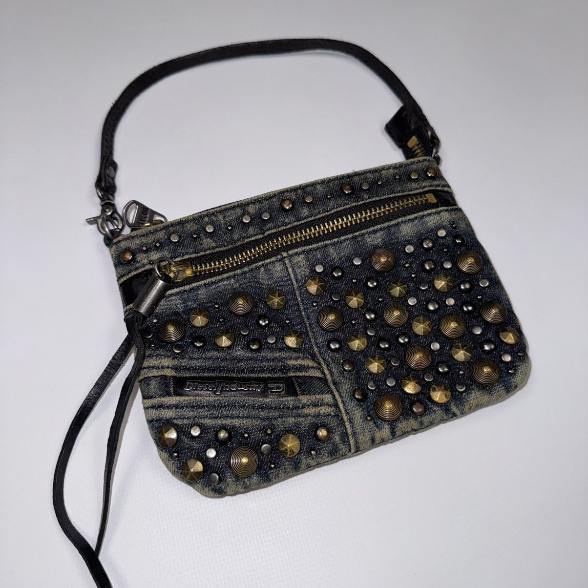 Diesel Vintage Y2K Diesel Metal Rhinestones Denim Small Bag Rare Size ONE SIZE - 2 Thumbnail