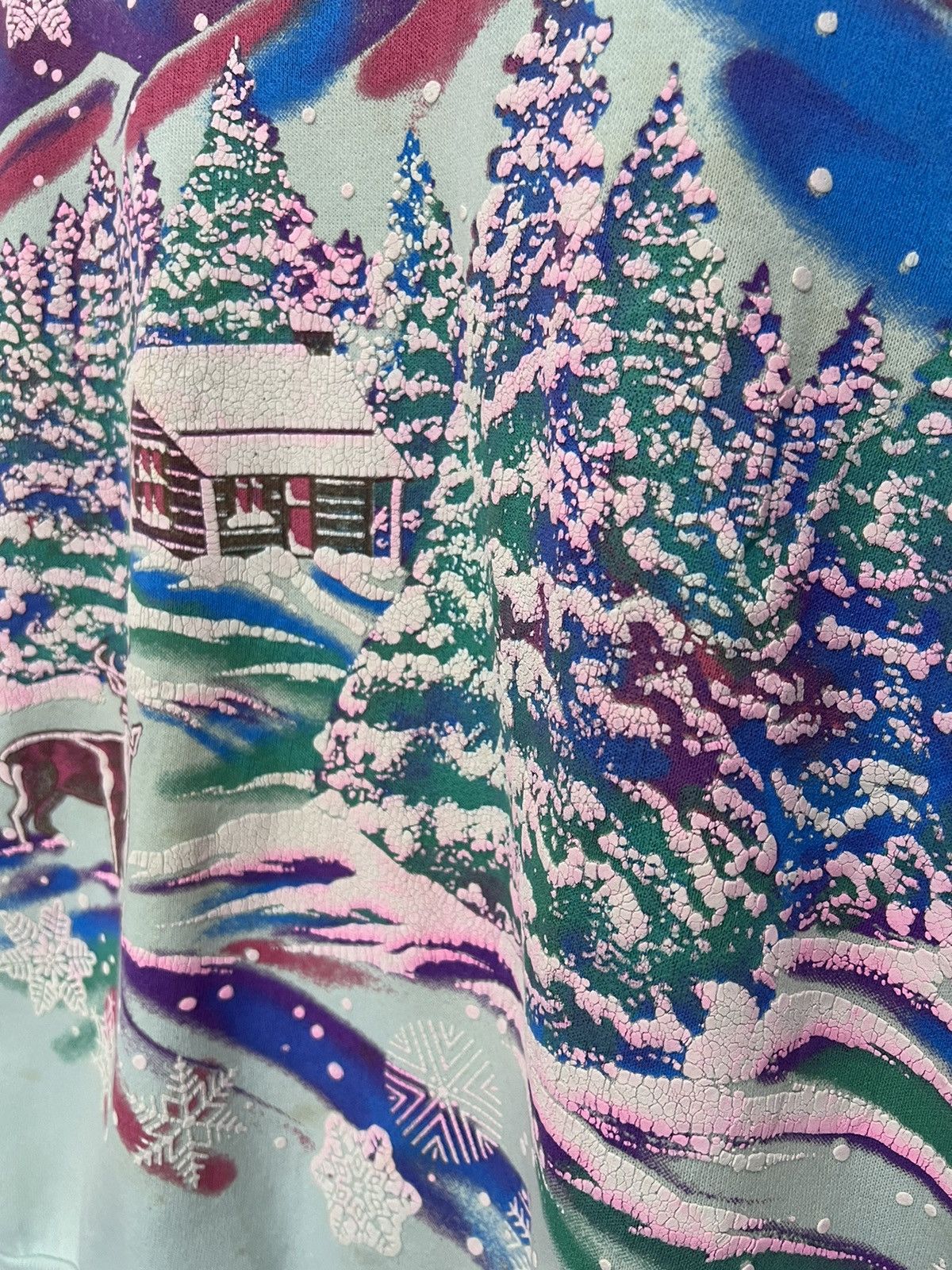 Jerzees × Vintage 🔥 Vintage 90's Jerzees Winter Art Graphic Over printed - XL Size US M / EU 48-50 / 2 - 5 Thumbnail